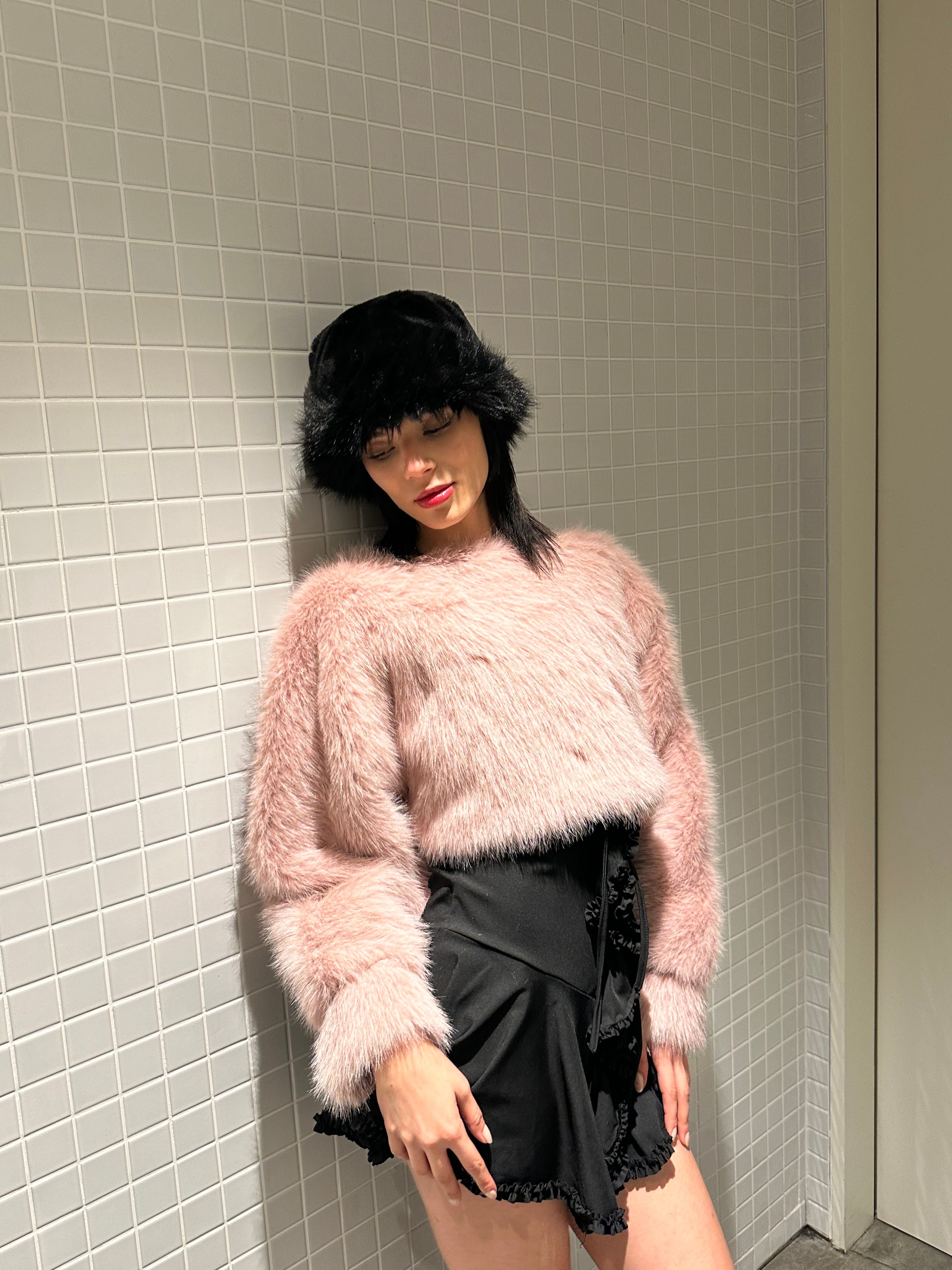 Toz Pembe Kürk Sweat