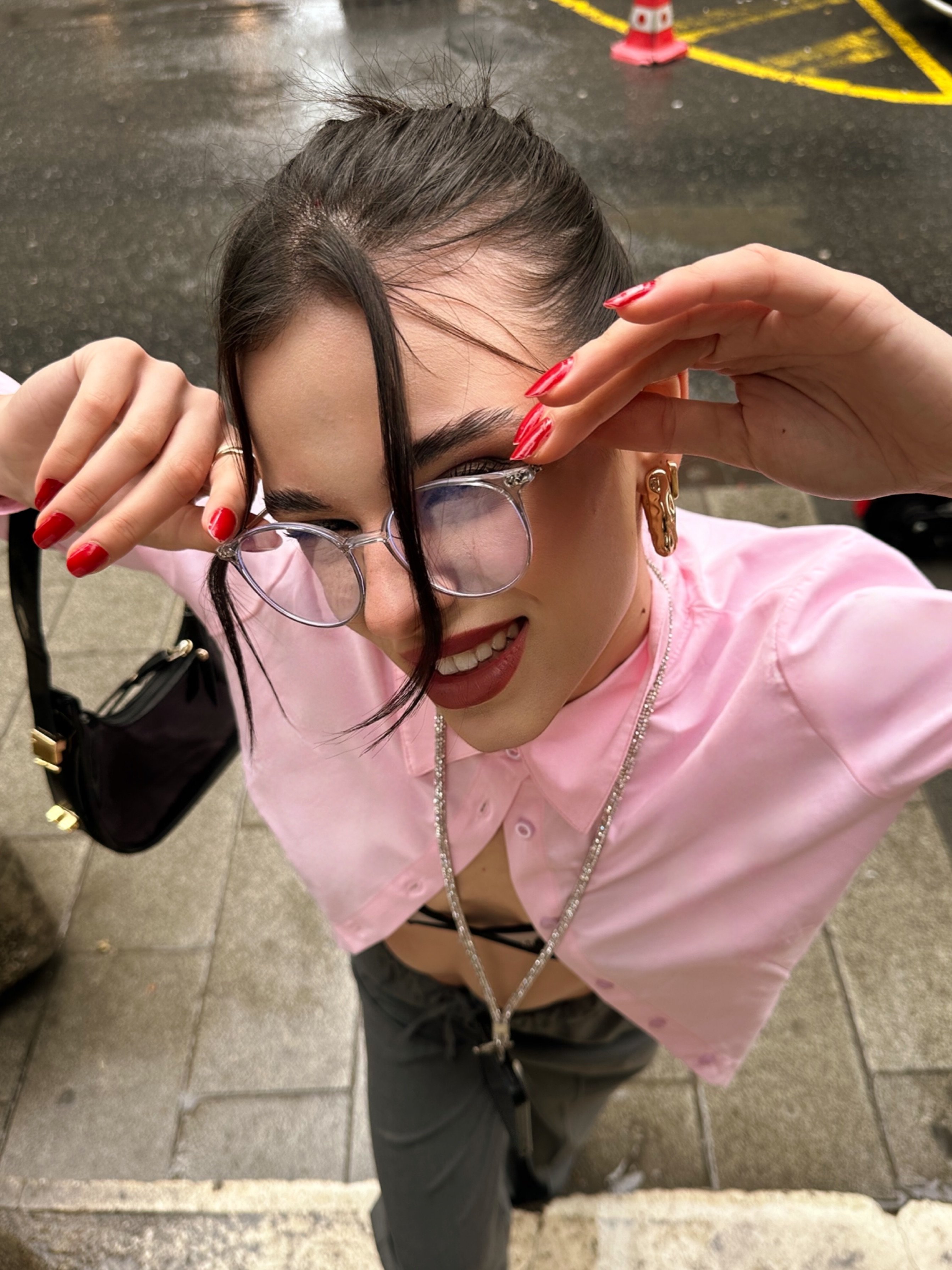 Pembe Belden Daraltmalı Wispie Gömlek