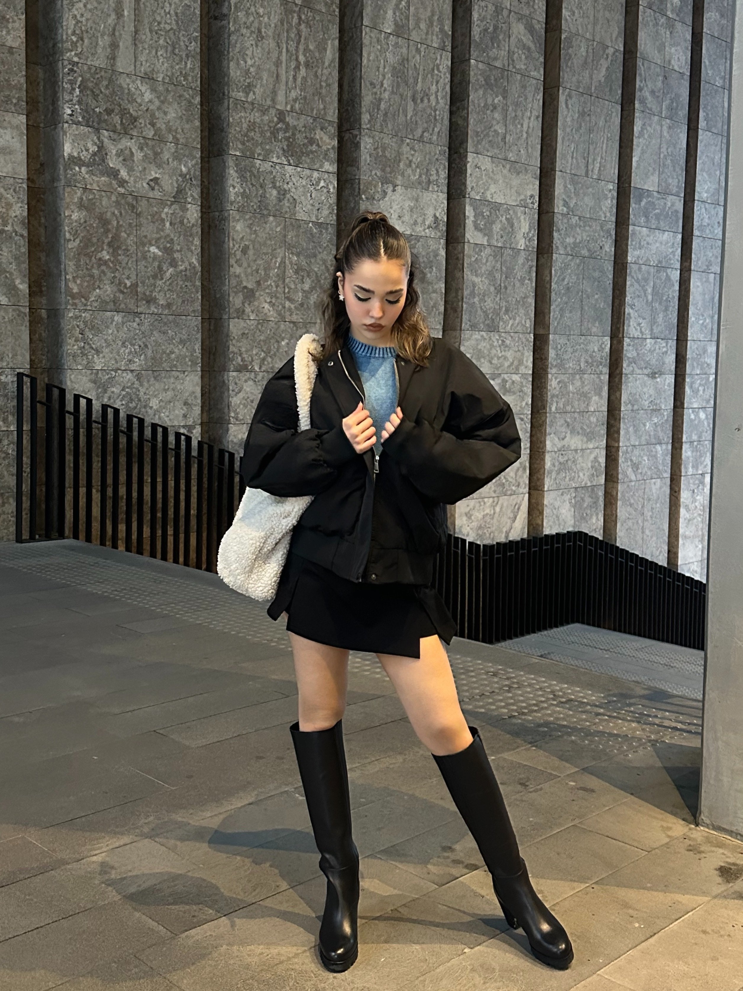 Siyah Bomber Ceket
