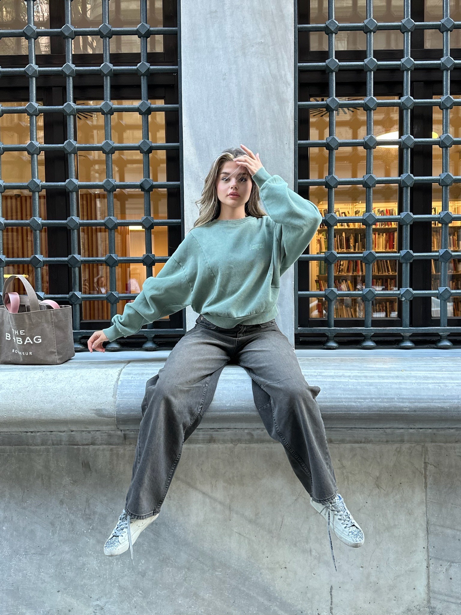 Su Yeşili Oversize Sweatshirt