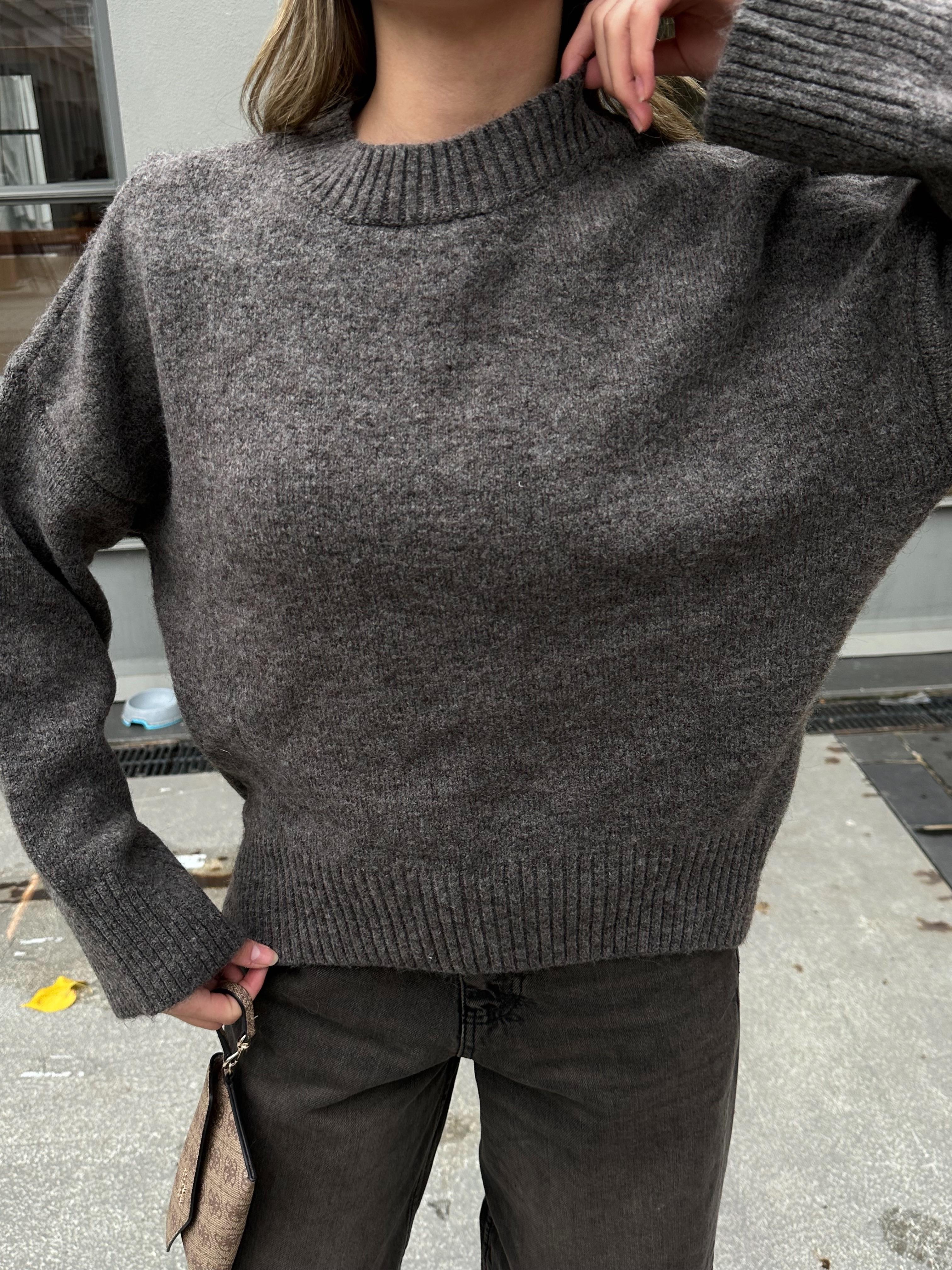 Acı Kahve Oversize Triko Kazak