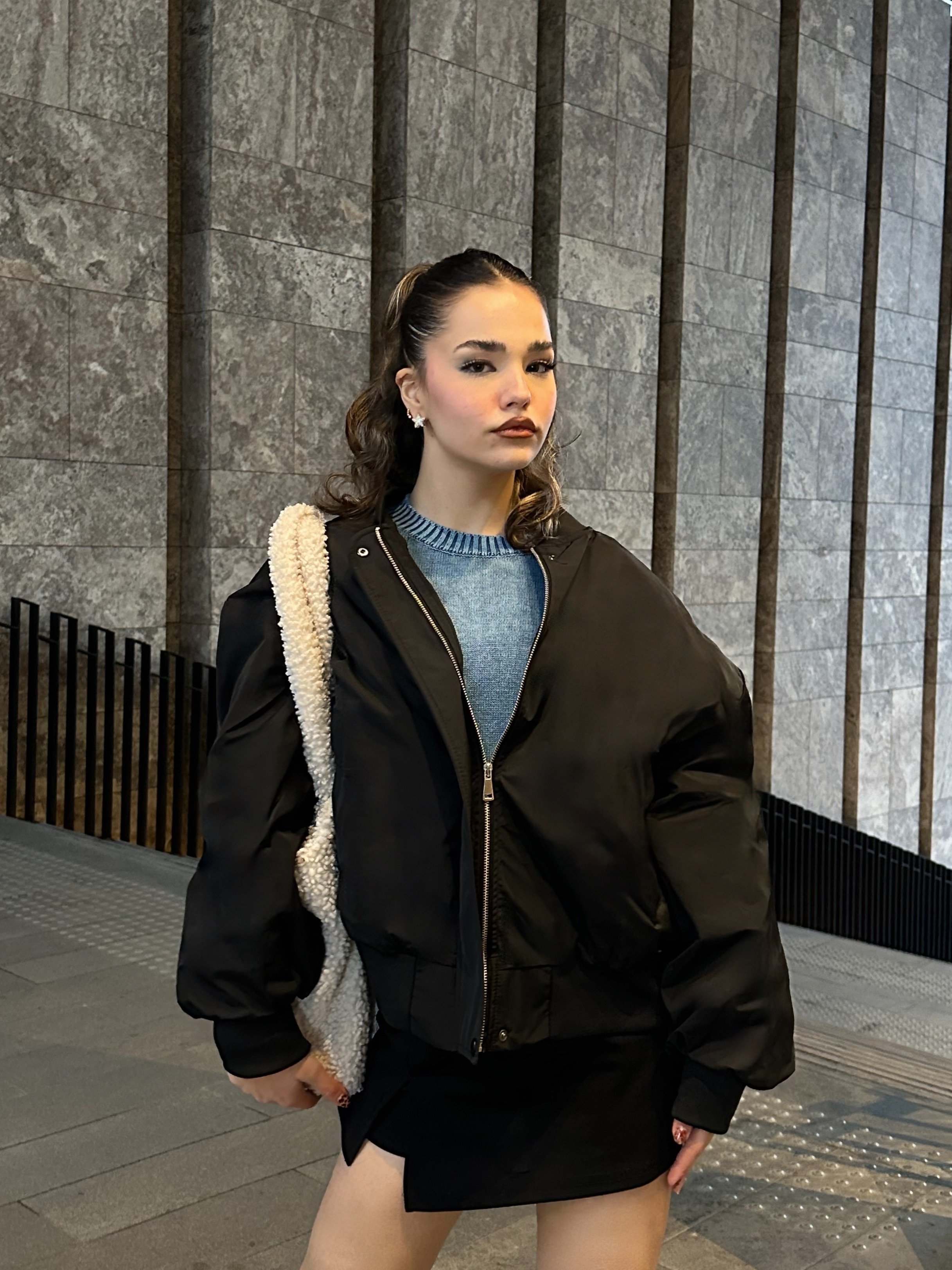 Siyah Bomber Ceket