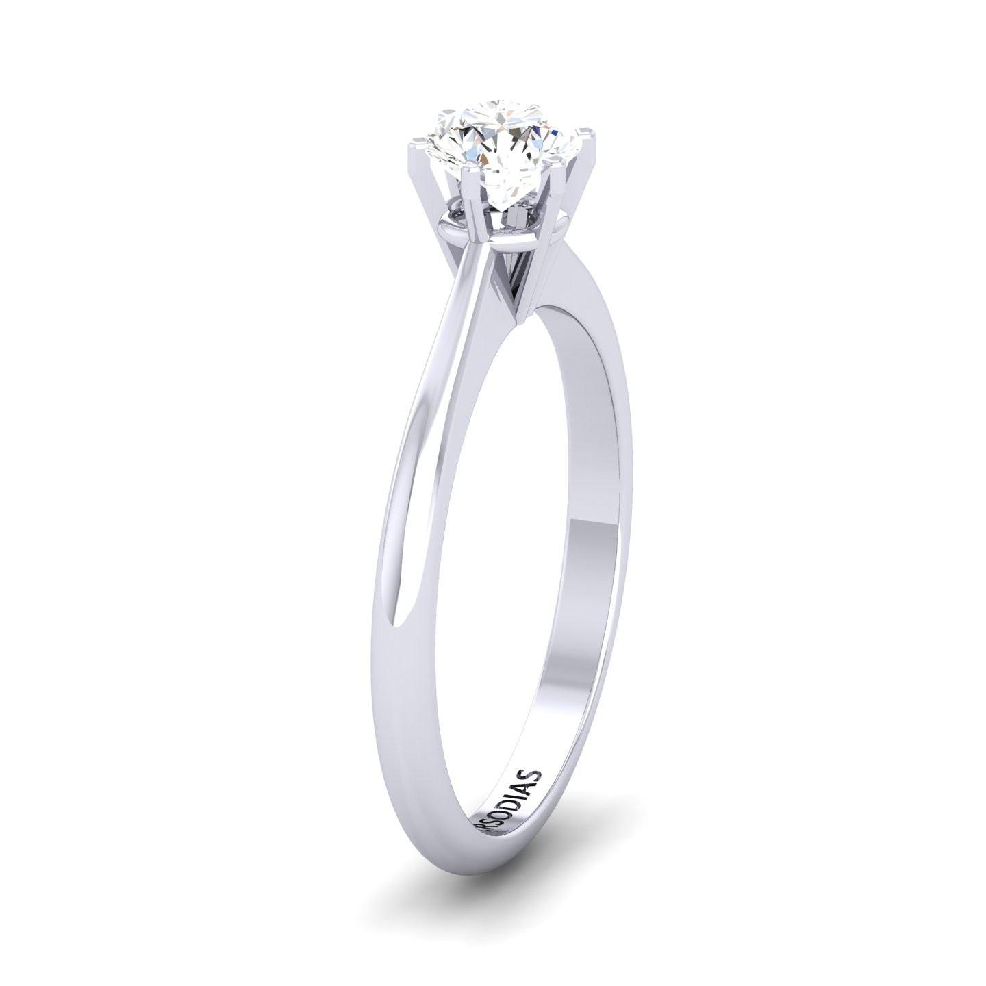 Solitaire Diamond Engagement Ring Round Cut 0.50 CT HRD Certificate Annabel