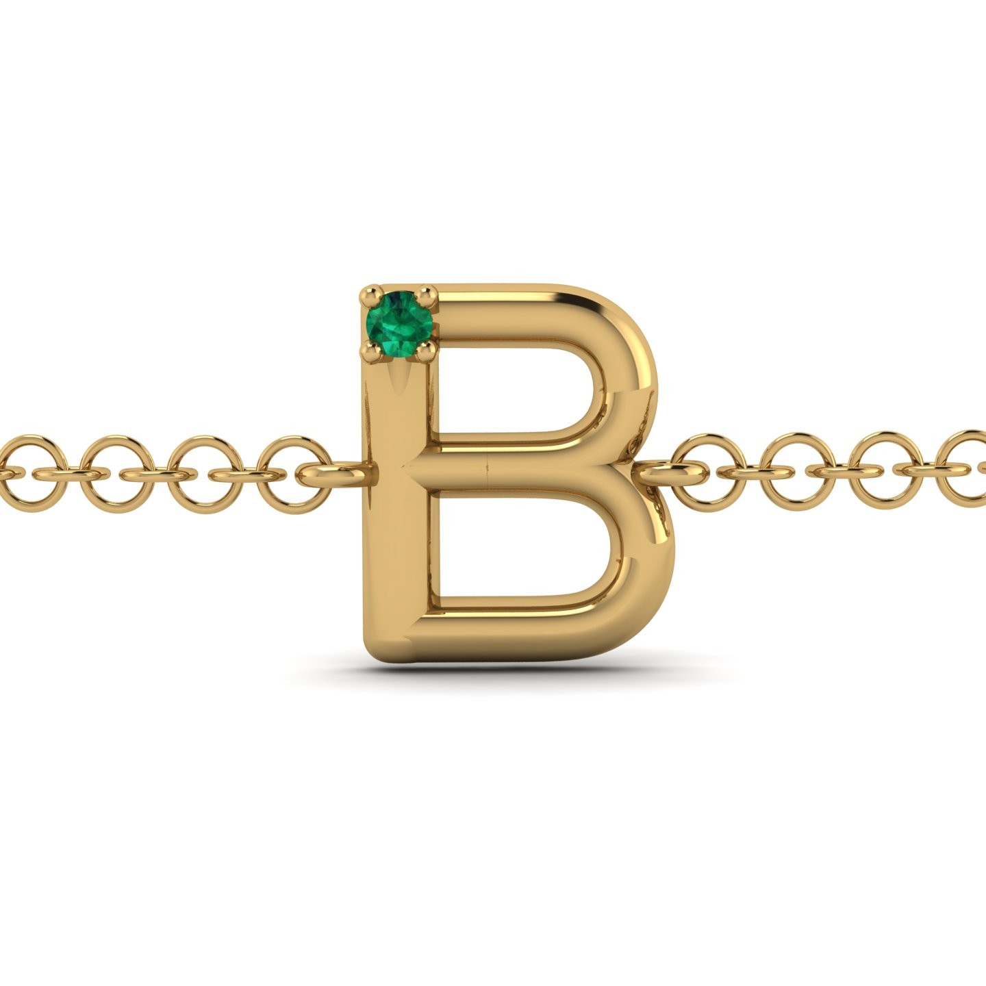 B Initial Chain Bracelet 0.01 CT 