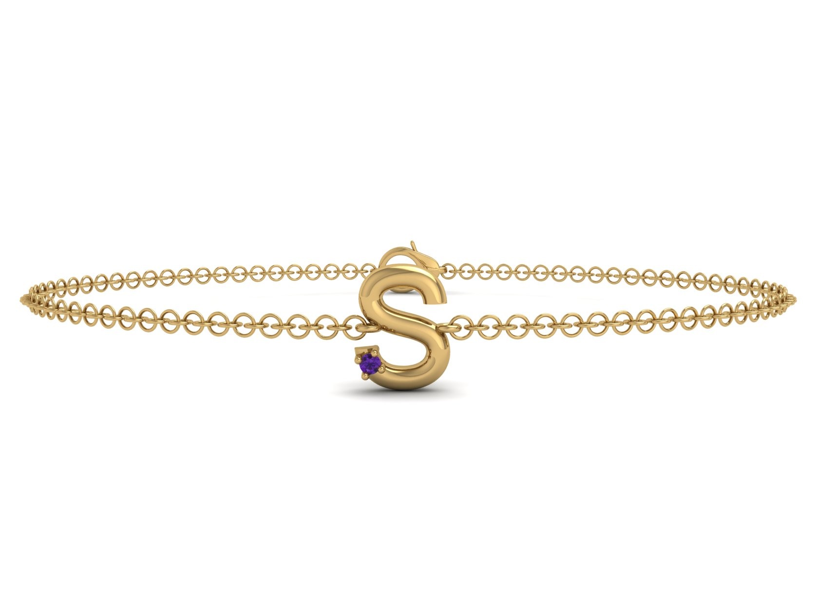 S Initial Chain Bracelet 0.01 CT 