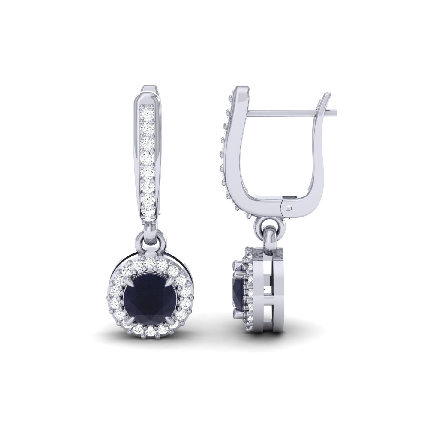 Diamond Drop Earrings Round Cut 1.04 CT Josephine