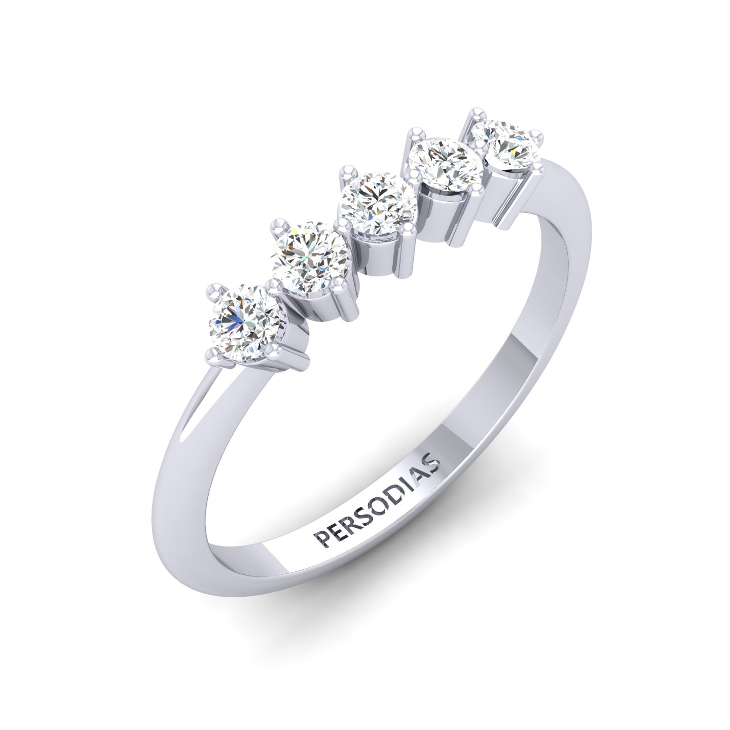 Five Stone Engagement Ring Round Cut 0.29 CT Scarlett