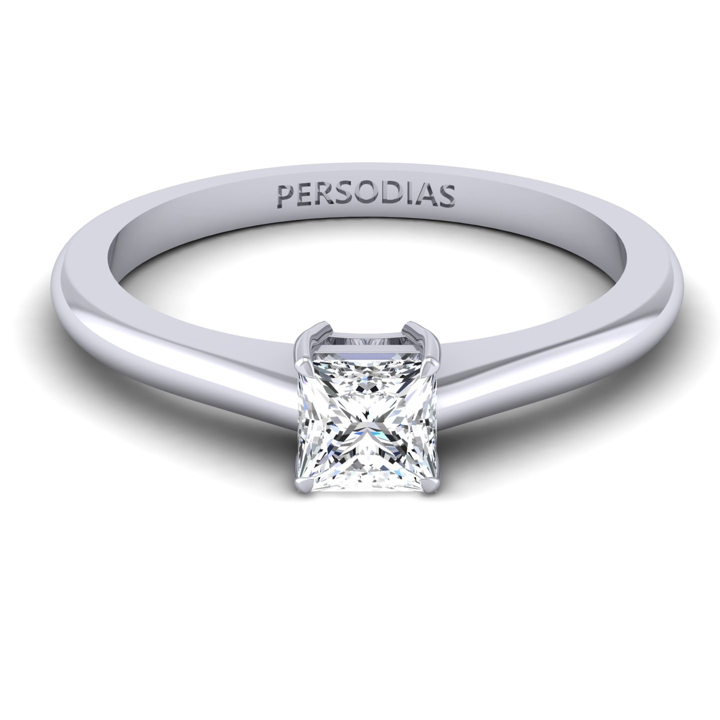 Solitaire Diamond Engagement Ring Princess Cut 0.50 CT Diana