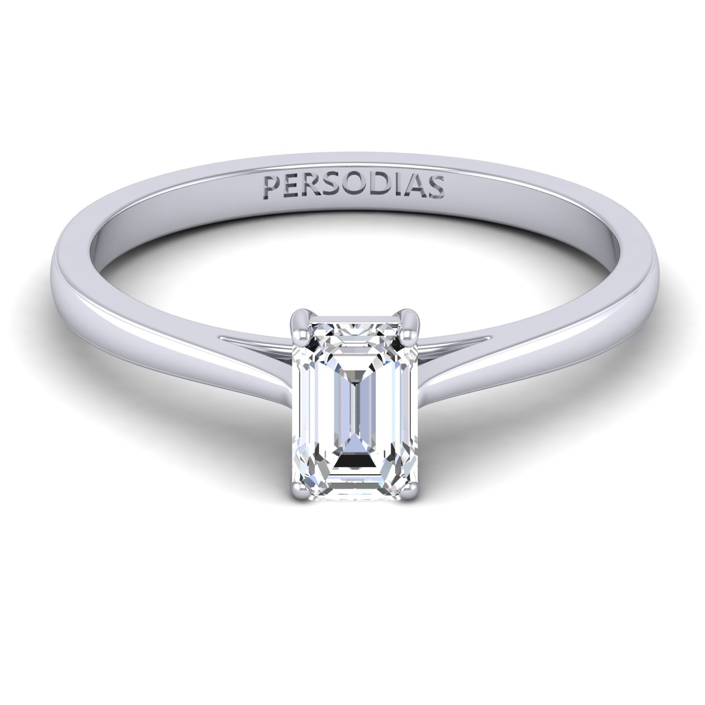 Solitaire HRD Diamond Engagement Ring Emerald Cut 0.50 CT Darla