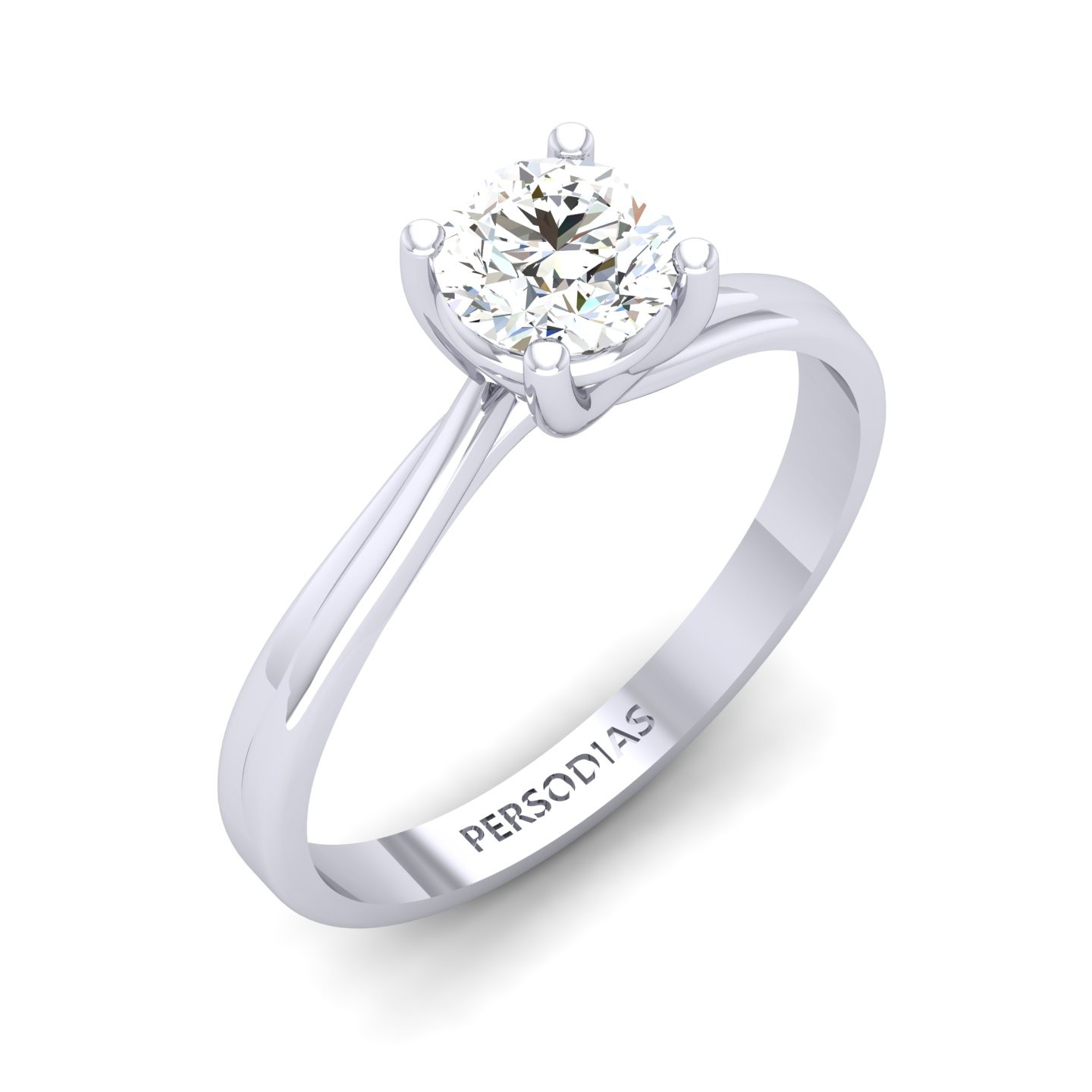 Solitaire Diamond Engagement Ring Round Cut HRD Certificate 0.50 CT Angela