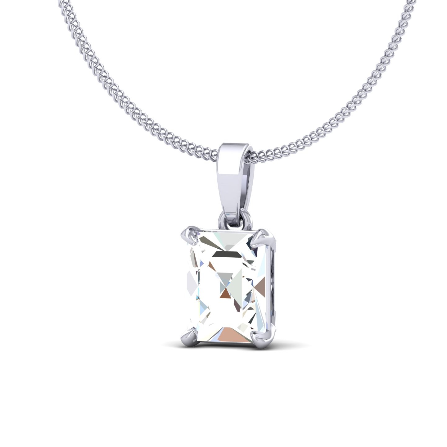 Solitaire Pendant Diamond Emerald Cut 1.00 CT Carol