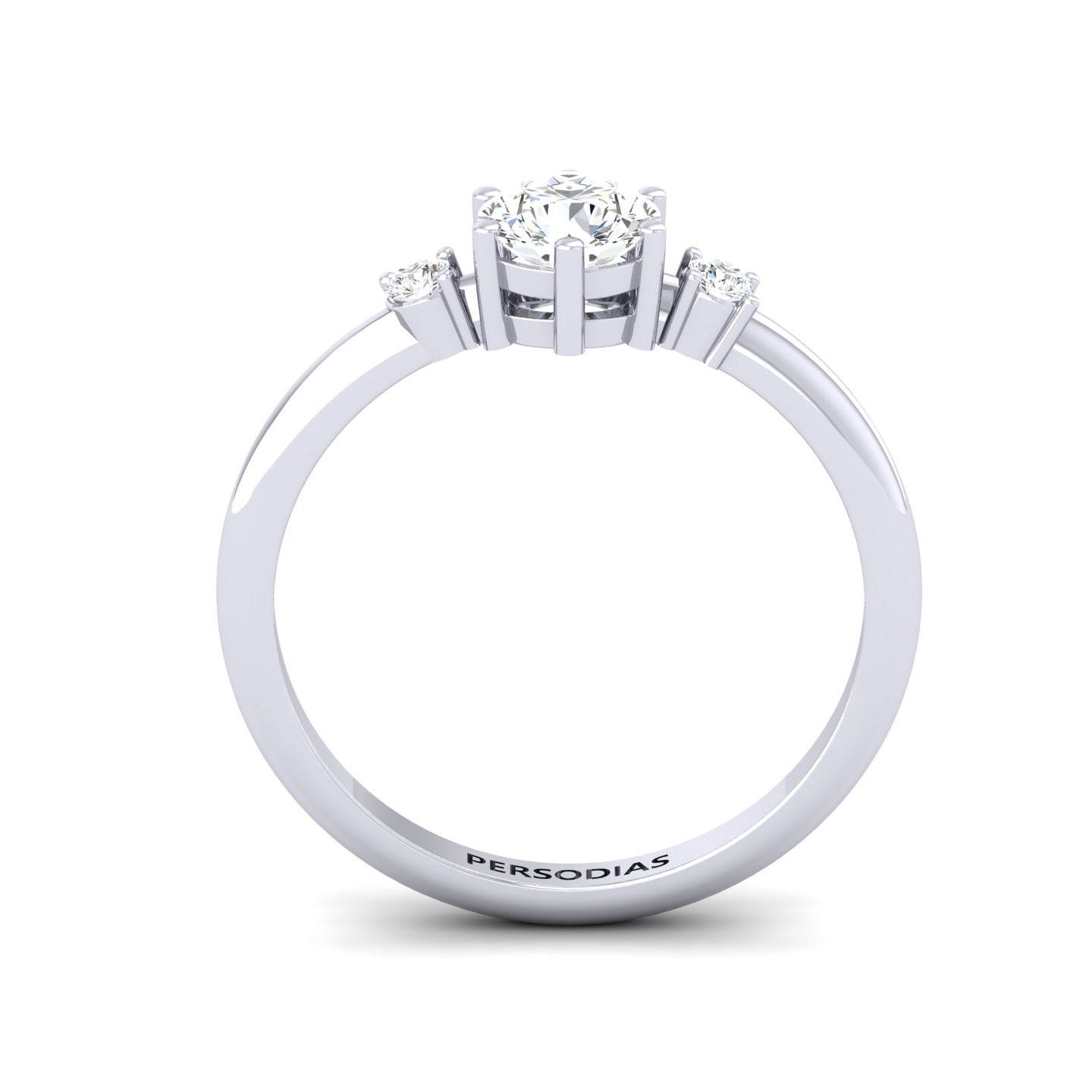 Three Stone Engagement Ring Round Cut 0.56 CT Mira