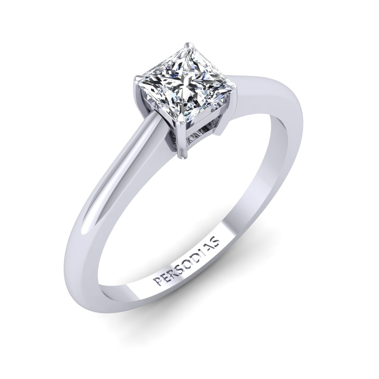 Solitaire Diamond Engagement Ring Princess Cut 0.50 CT Diana