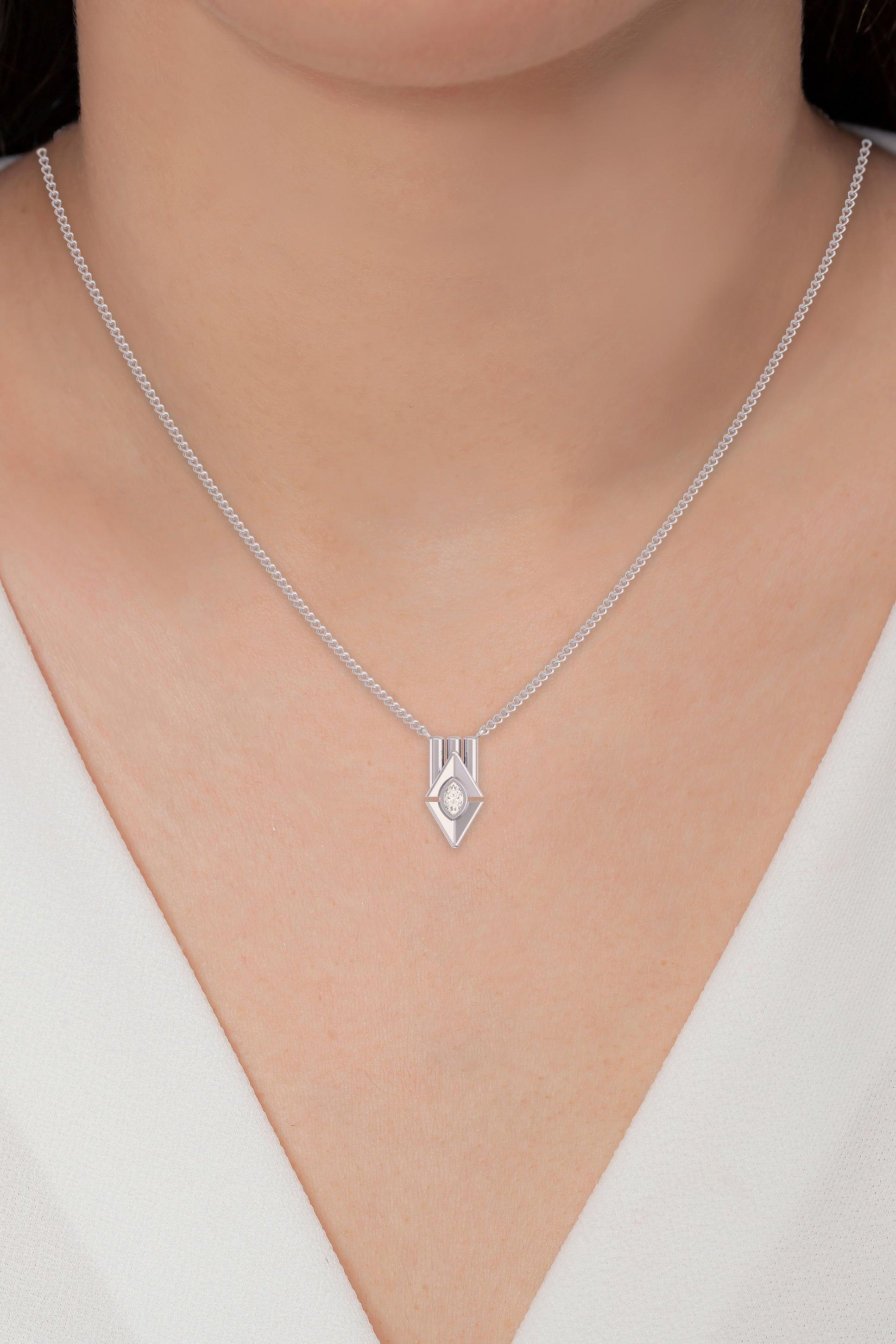 Solitaire Necklace Marquise Cut 0.25 CT Joyce