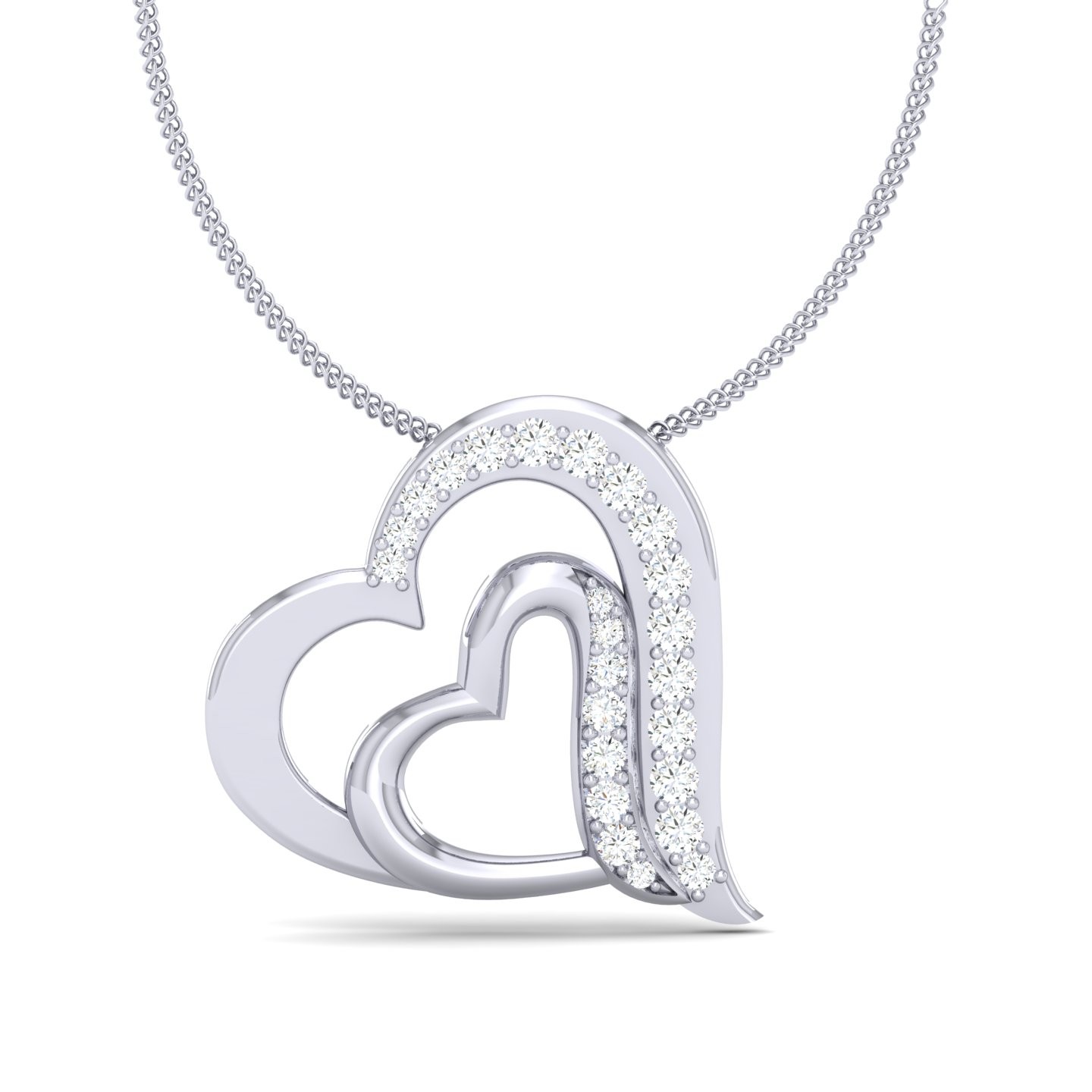 Heart Necklace Round Cut 0.32 CT Nora