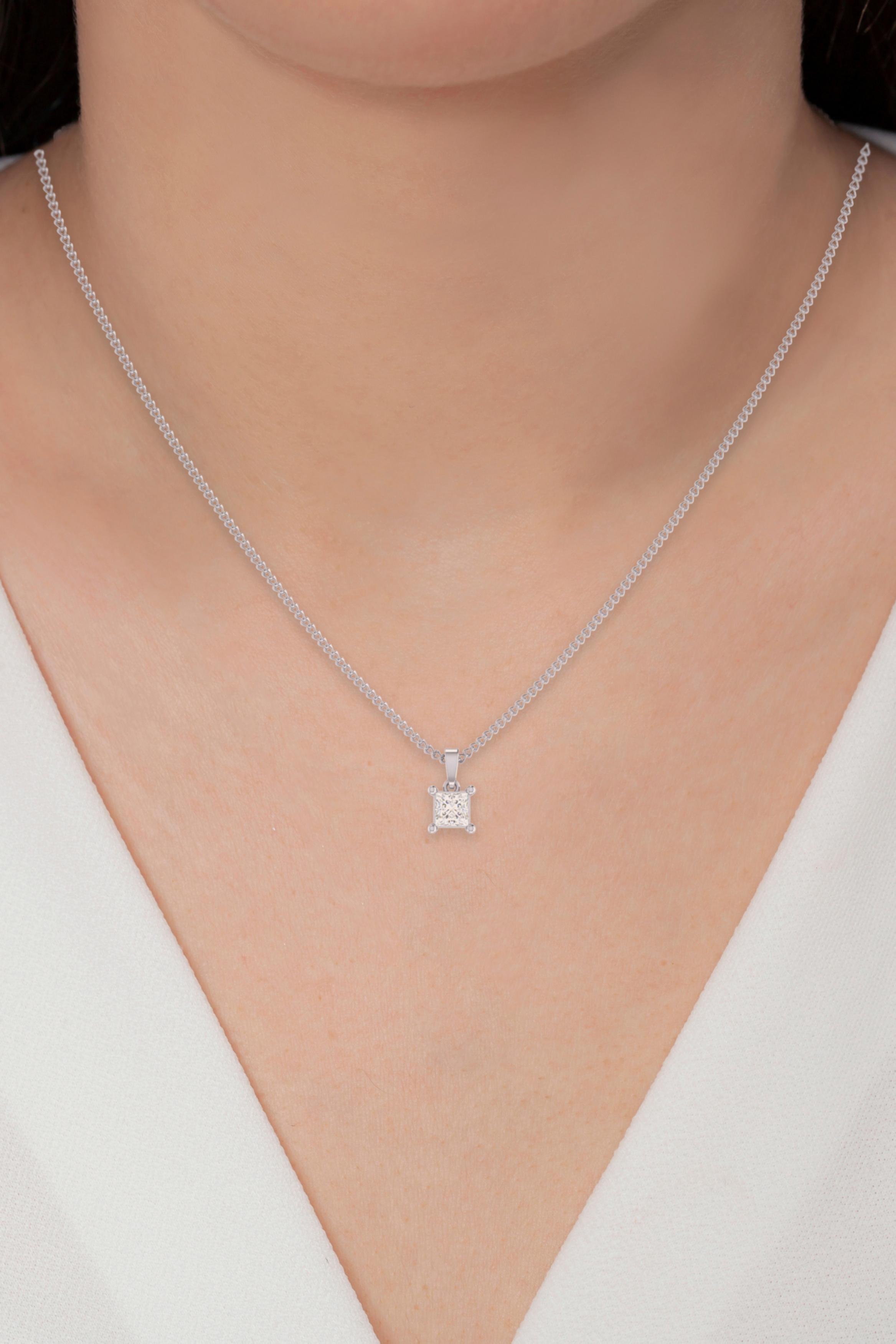 Solitaire Pendant Princess Cut 0.75 CT Barbara