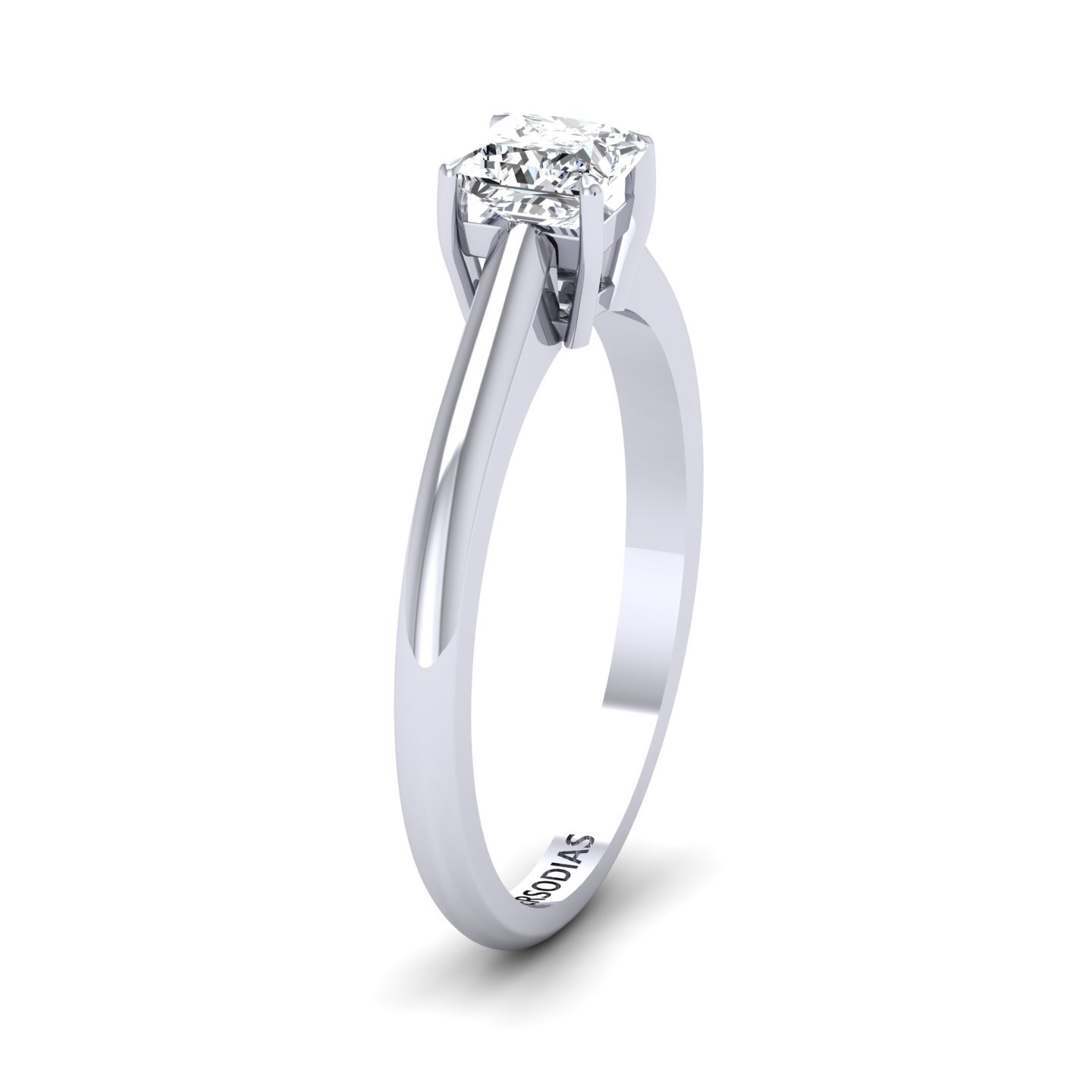 Solitaire Diamond Engagement Ring Princess Cut 0.50 CT Diana