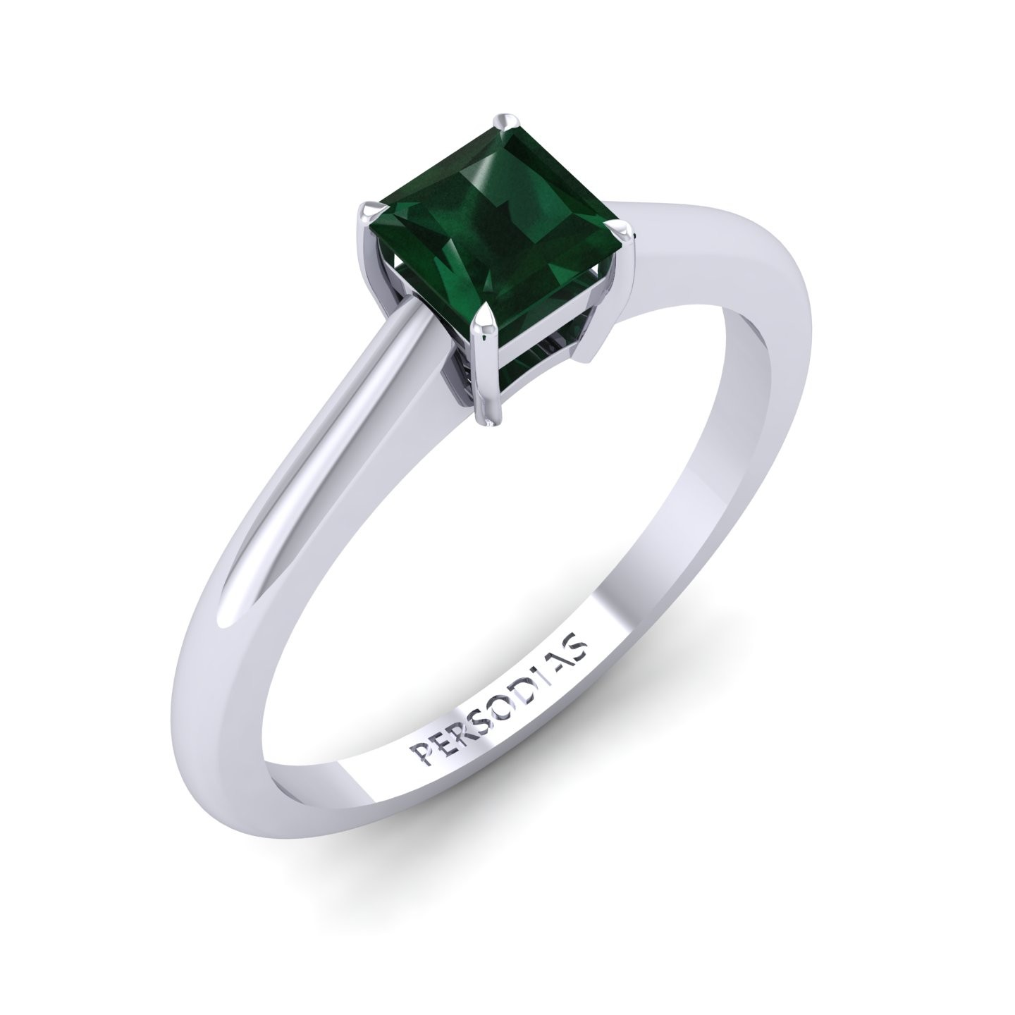 Solitaire Engagement Ring Semi Precious Stone Princess Cut 0.50 CT Diana