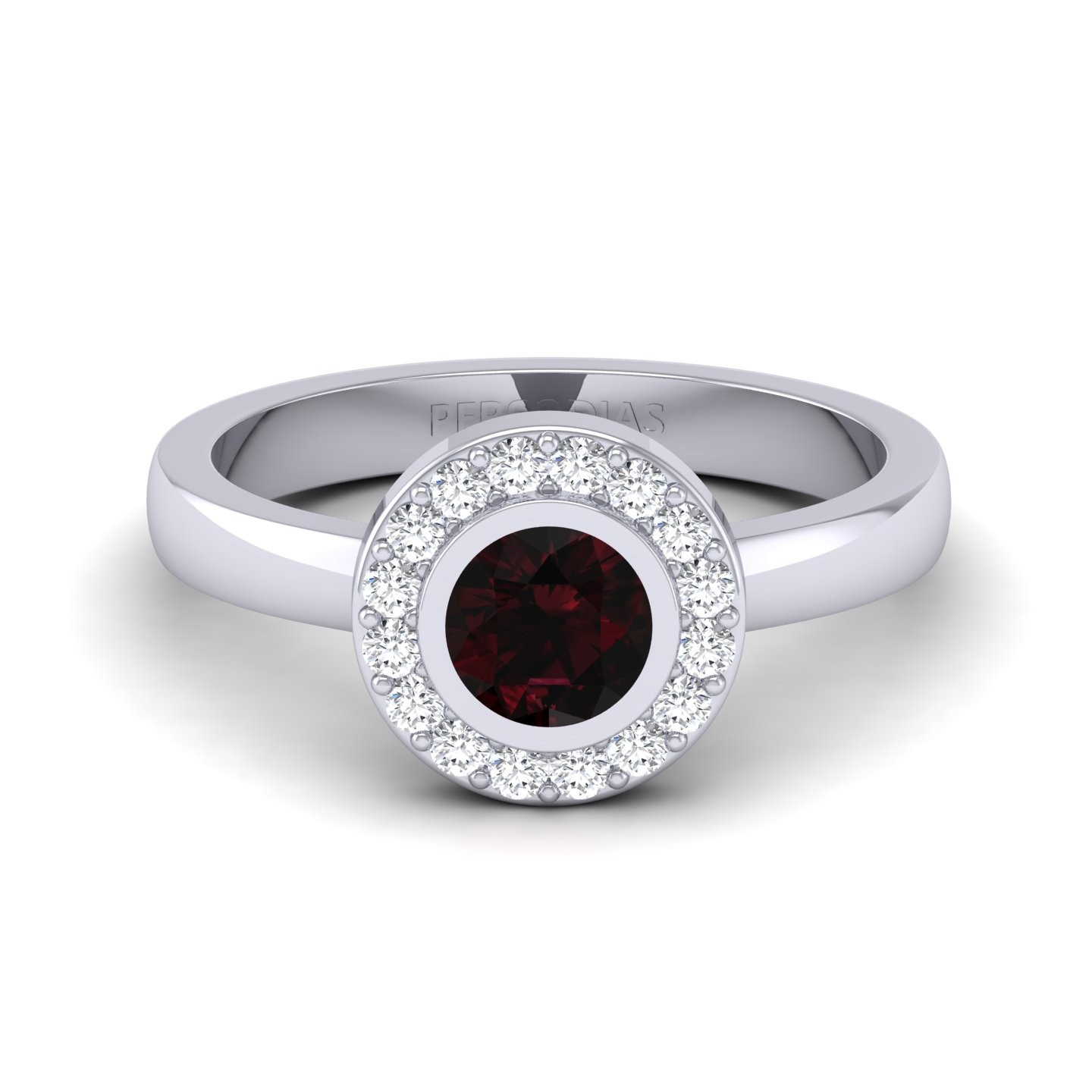 Halo Engagement Ring Round Cut 0.73 Ct Vivian