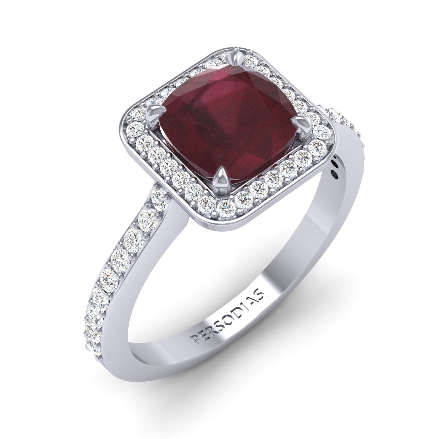 Halo Engagement Ring Semi Precious Stone 2.30 Ct Kaylee