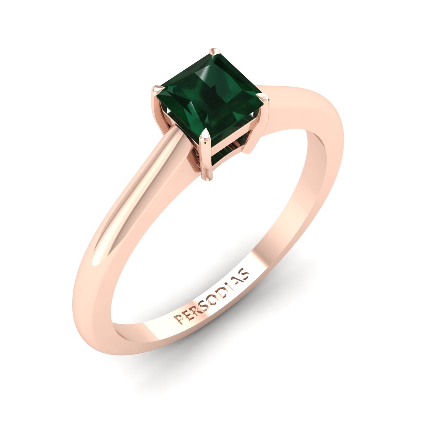 Solitaire Engagement Ring Semi Precious Stone Princess Cut 0.50 CT Diana