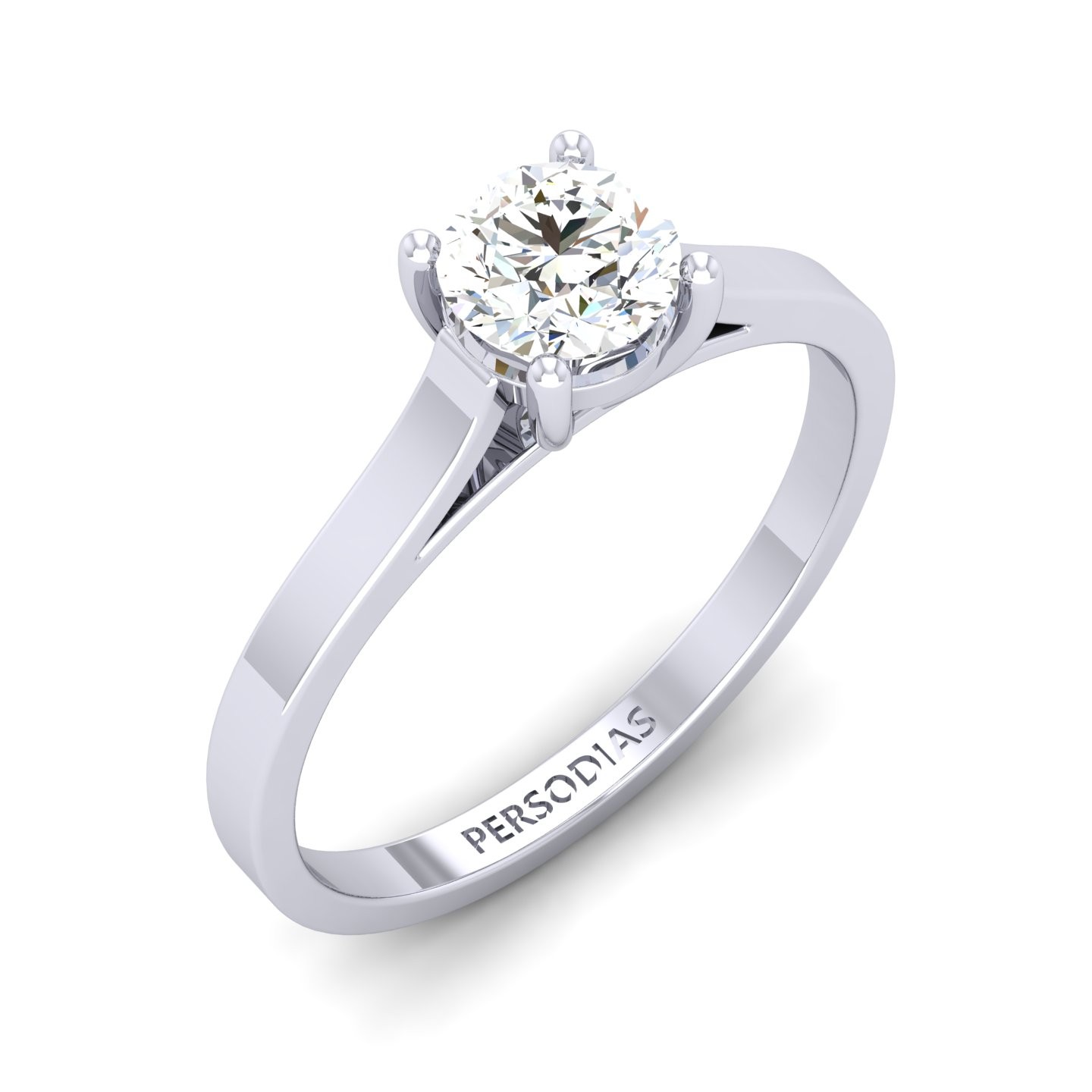 Solitaire Diamond Engagement Ring Round Cut 0.50 CT HRD Certificate Agatha