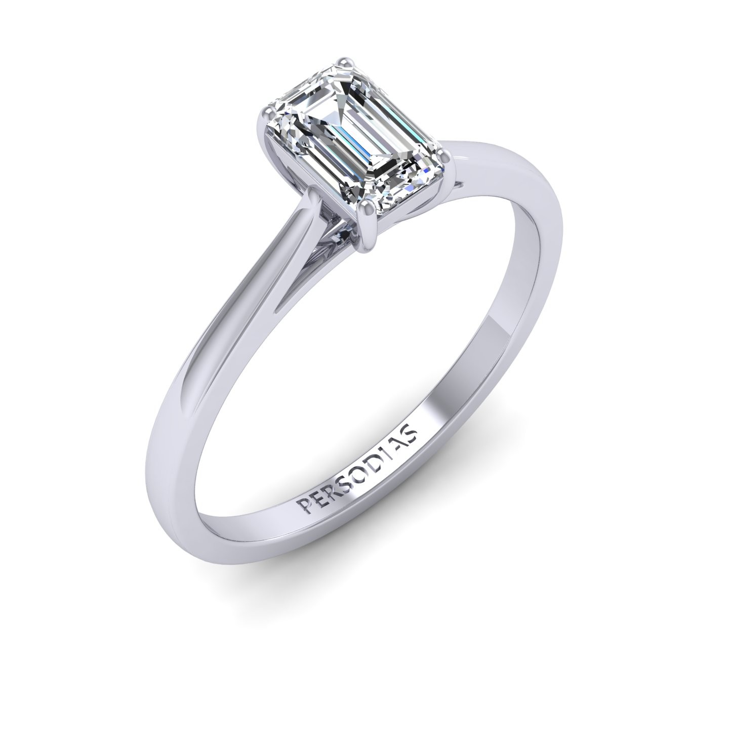 Solitaire HRD Diamond Engagement Ring Emerald Cut 0.50 CT Darla