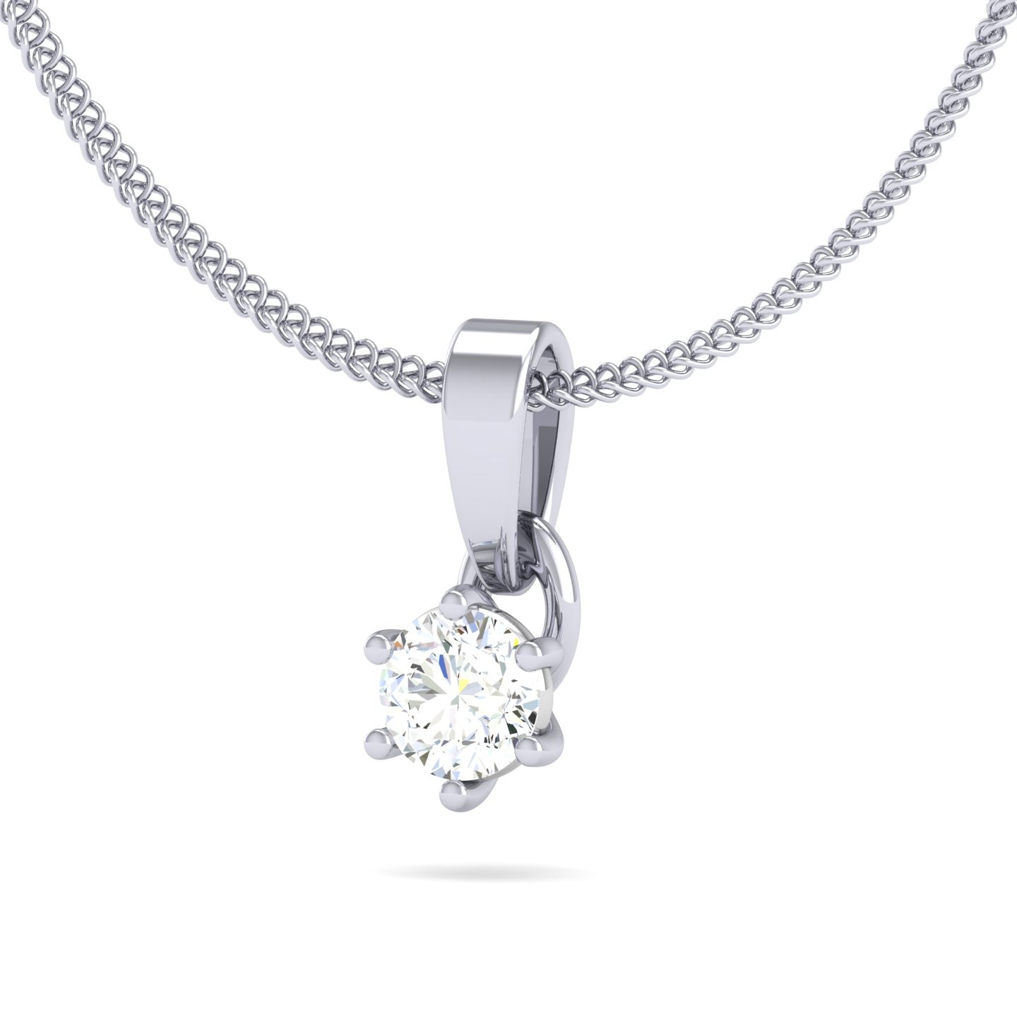 Solitaire Pendant Round Cut 0.50 CT Linda