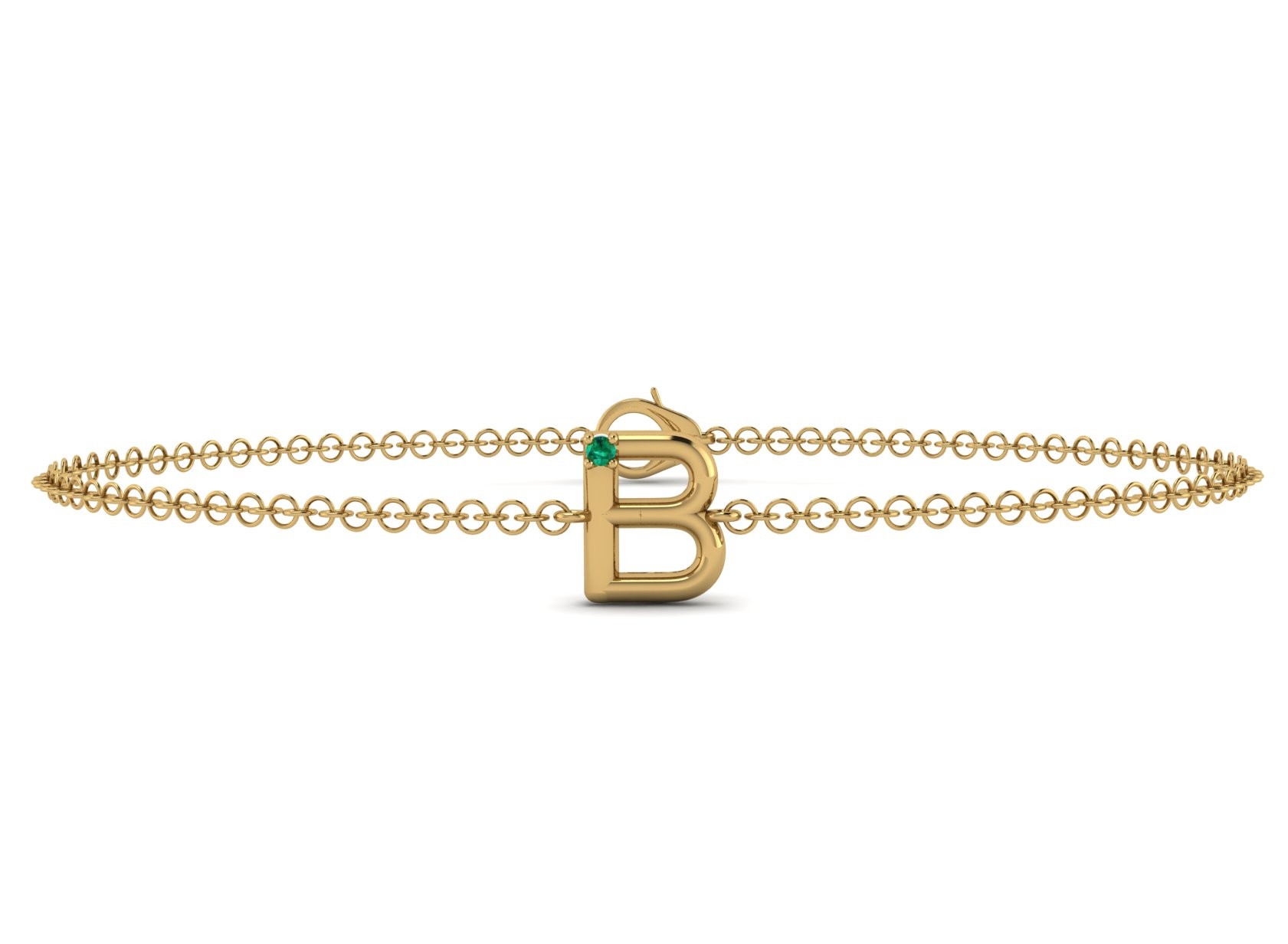 B Initial Chain Bracelet 0.01 CT 