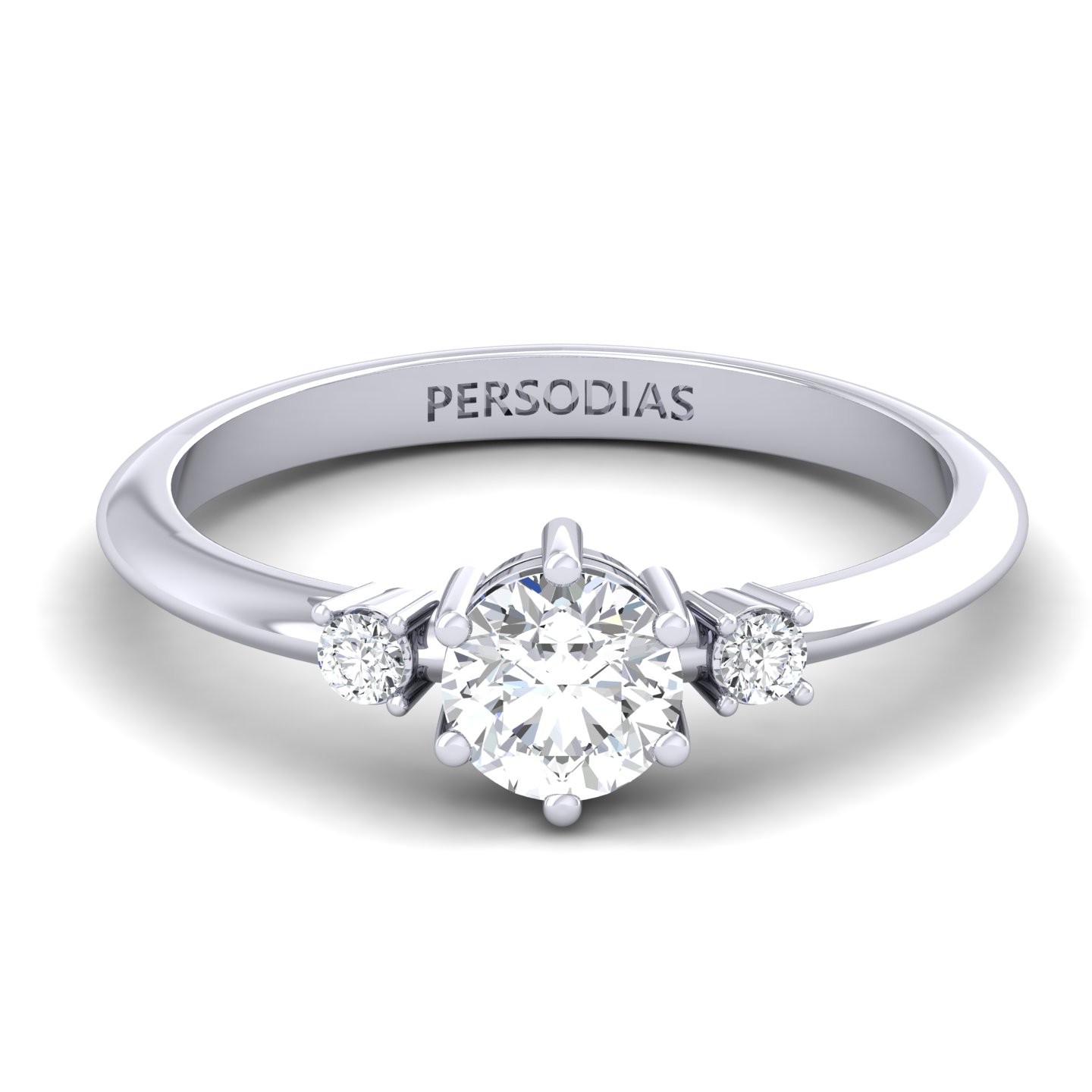 Three Stone Engagement Ring Round Cut 0.56 CT Mira