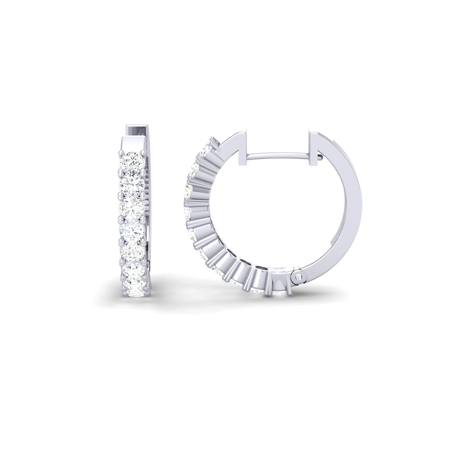 Hoop Earrings Round Cut 0.60 CT Elise