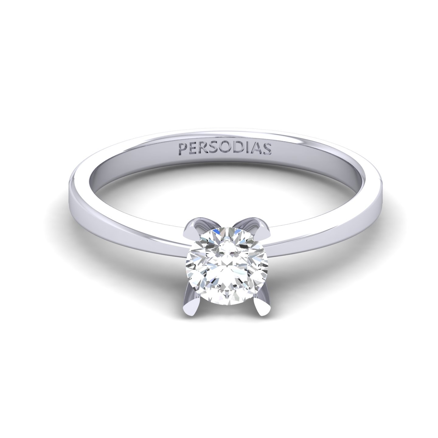 Solitaire Diamond Engagement Ring Round Cut 0.50 CT HRD Certificate Adel