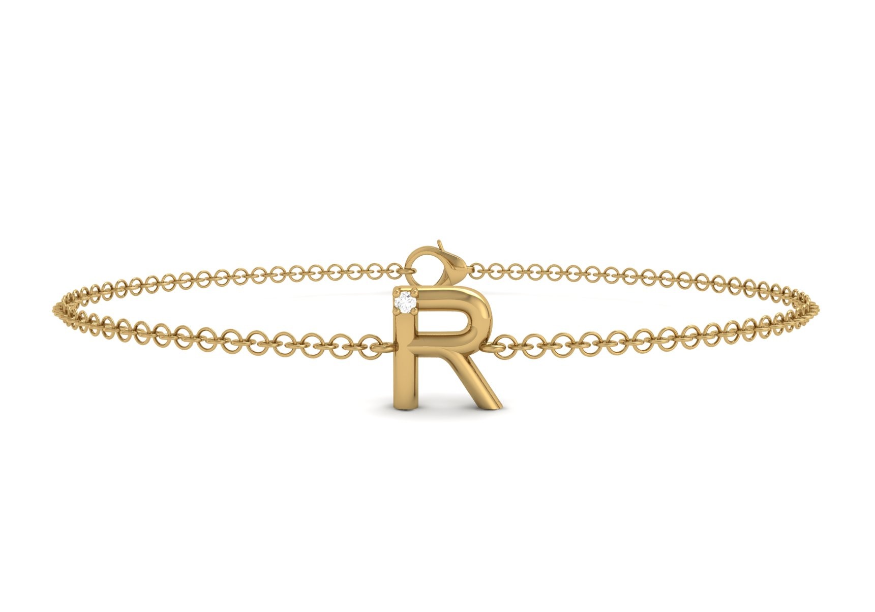 R Initial Chain Bracelett 0.01 CT 