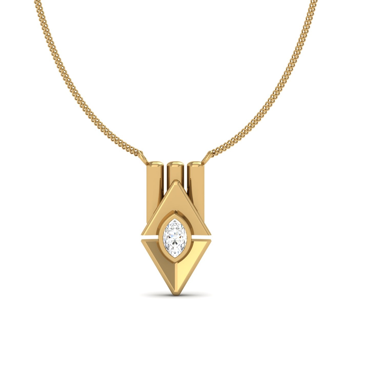Solitaire Necklace Marquise Cut 0.25 CT Joyce