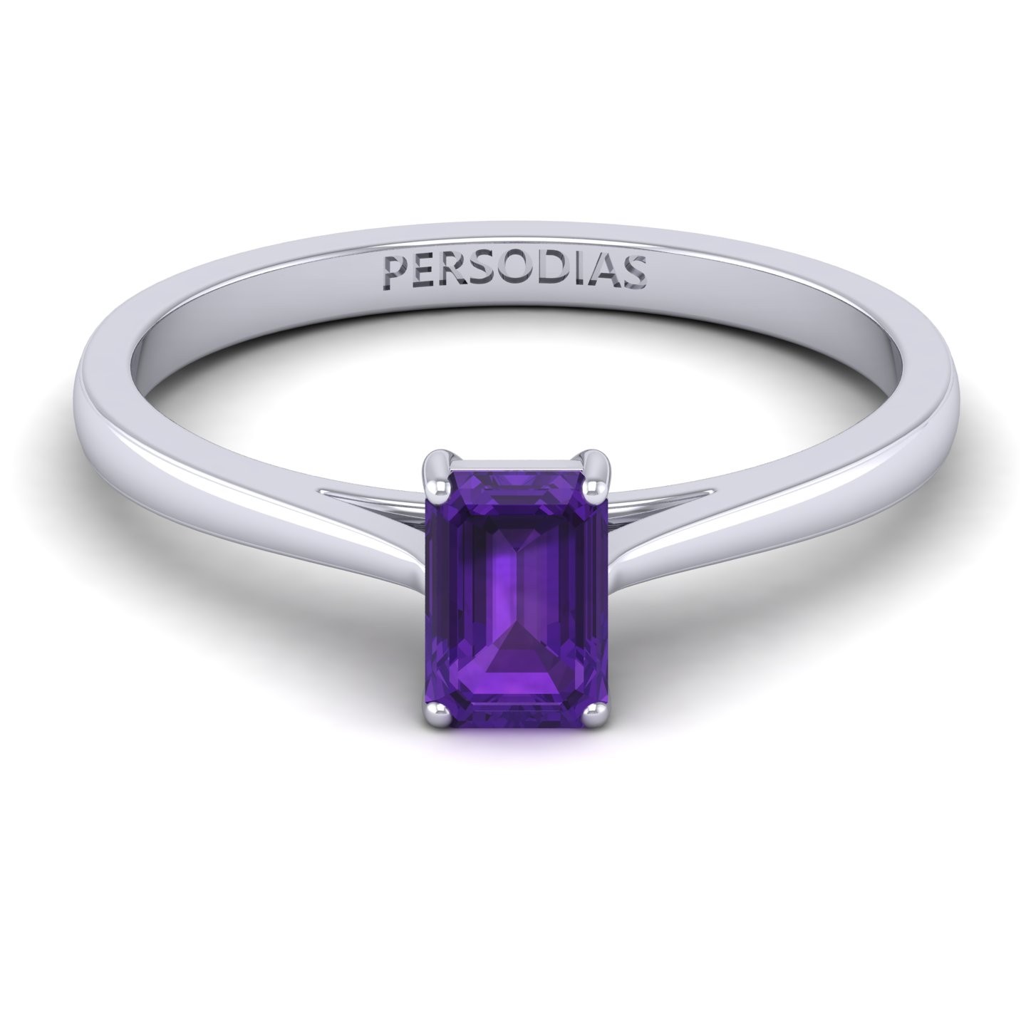 Solitaire Engagement Ring Semi Precious Stone Emerald Cut 0.50 CT Darla