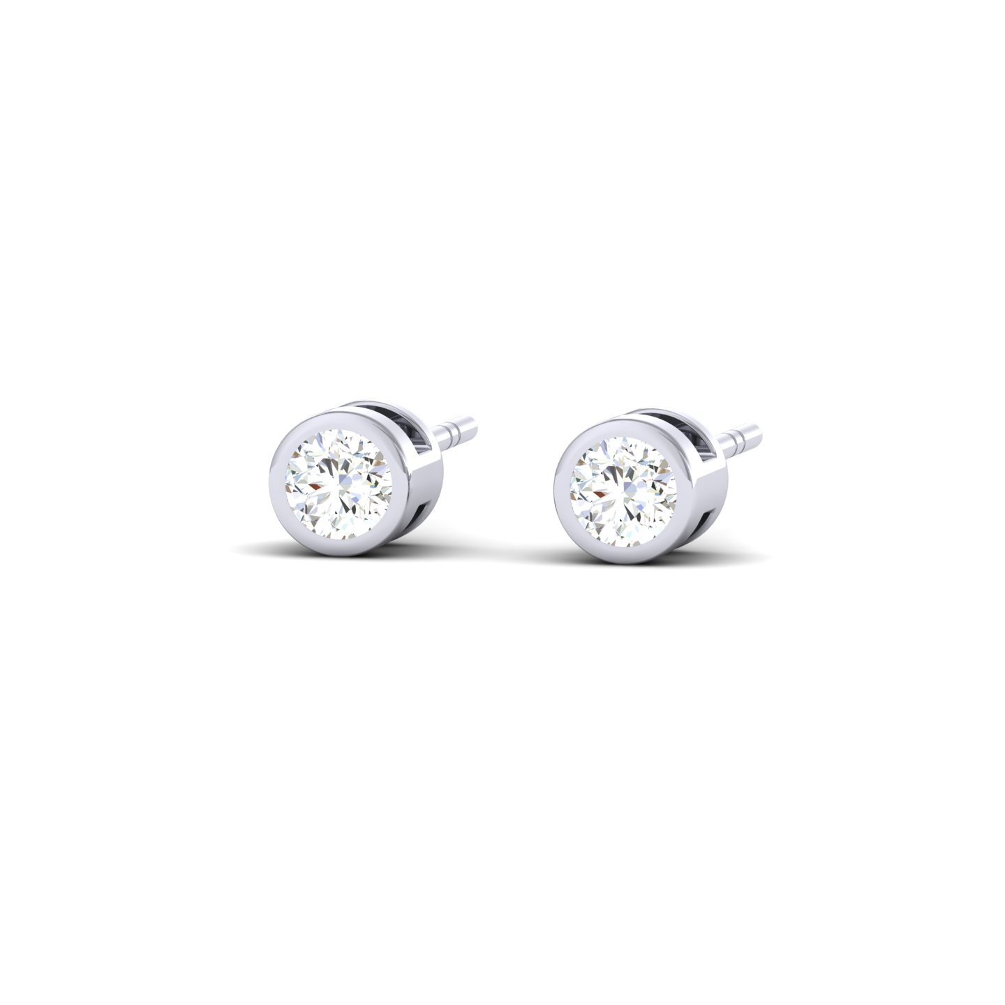 Stud Earrings Round Cut 0.50 CT Belise