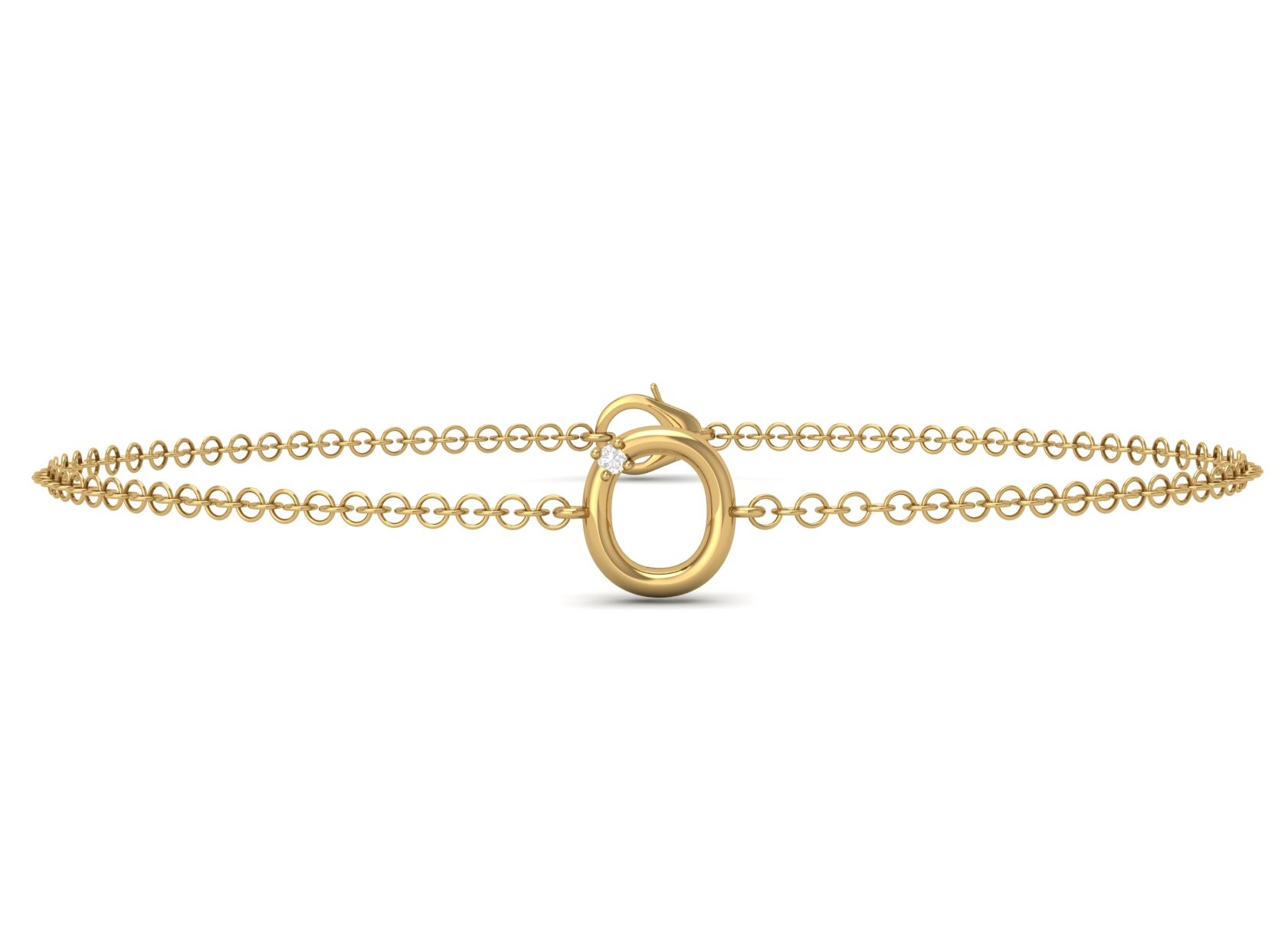 O Initial Chain Bracelet 0.01 CT 