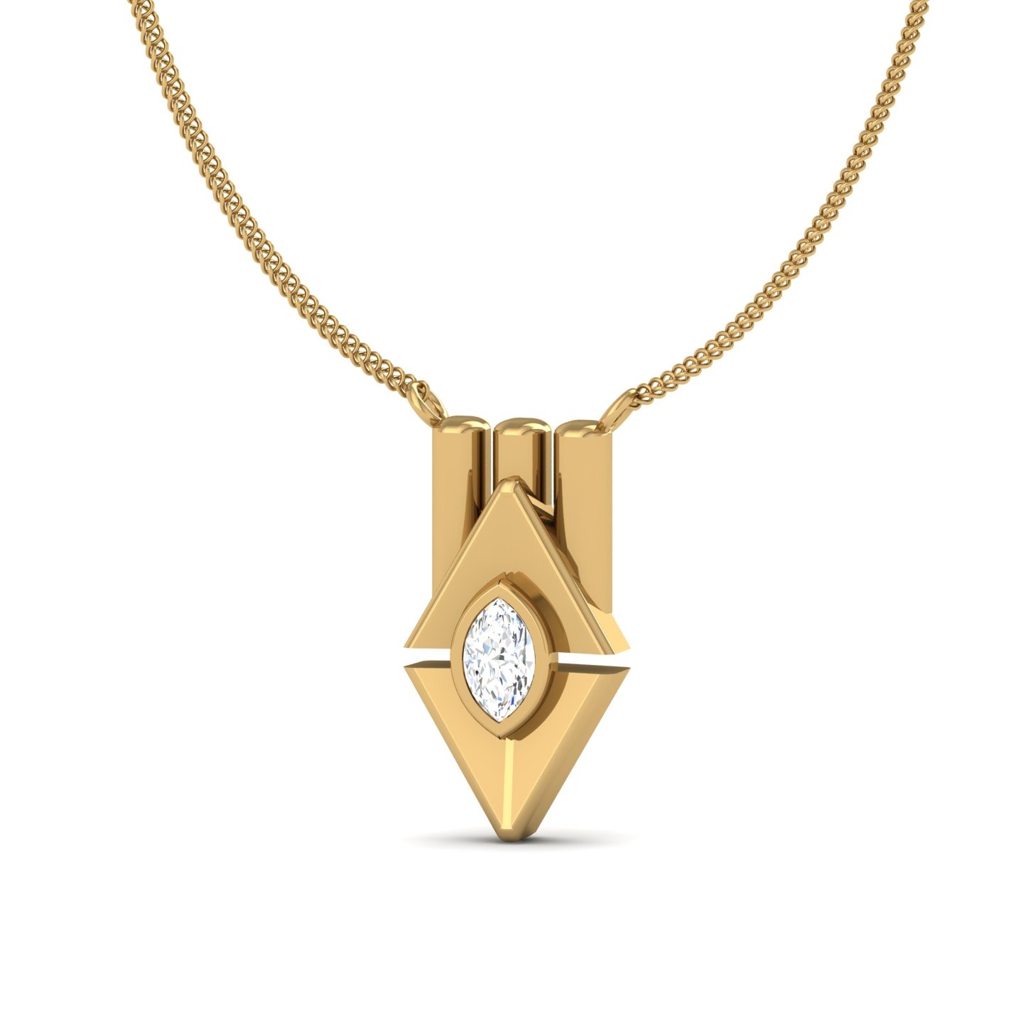 Solitaire Necklace Marquise Cut 0.25 CT Joyce