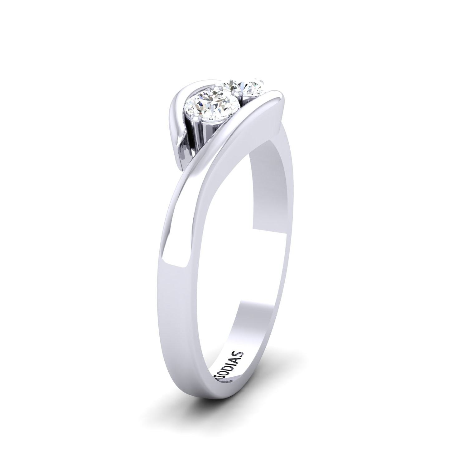 Three Stone Engagement Ring Round Cut 0.32 CT Ella