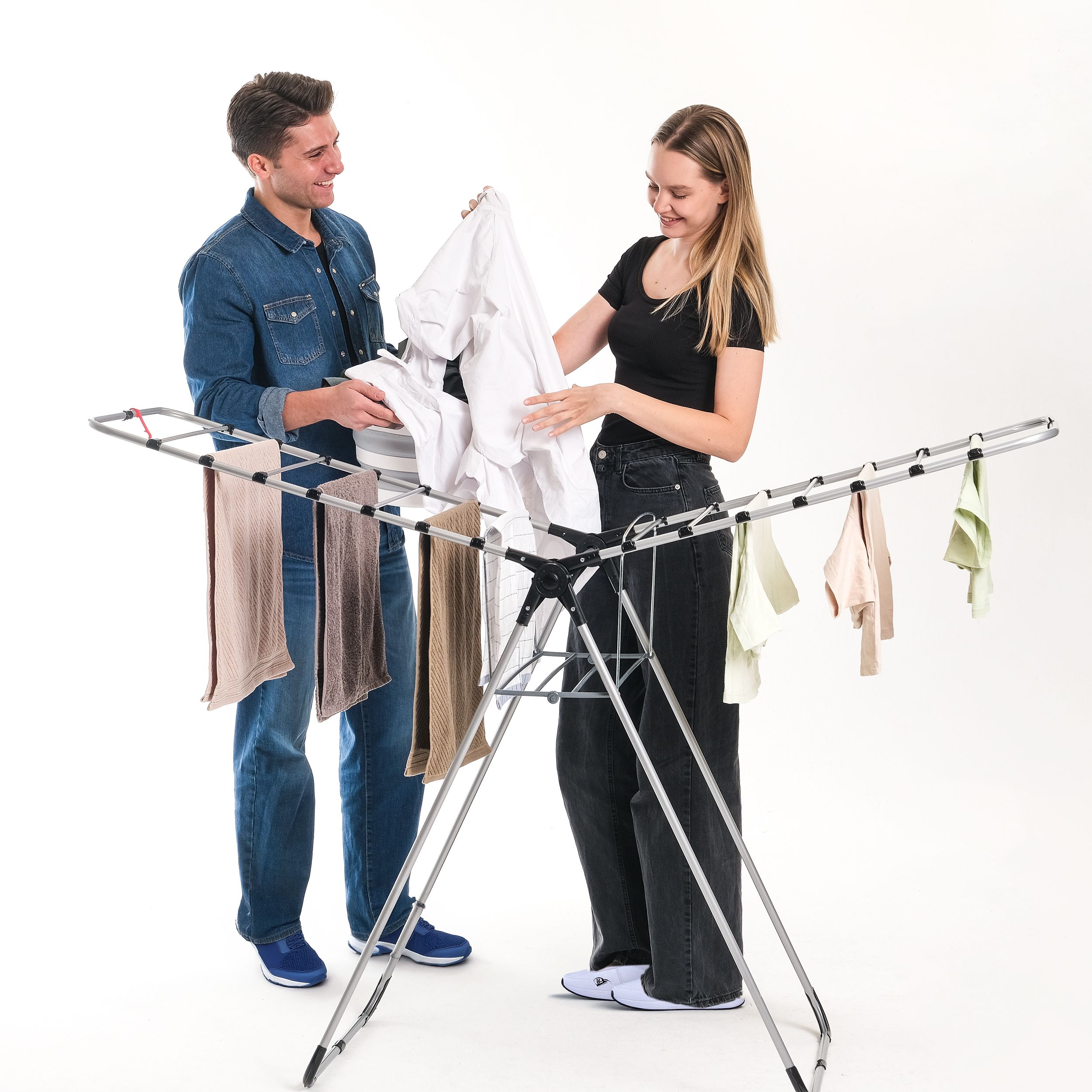 Urban Nouk SnapDry 2 Kanatlı Yer Tasarruflu ve Pratik Dayanıklı Metal Malzemeli Çamaşır Kurutmalık