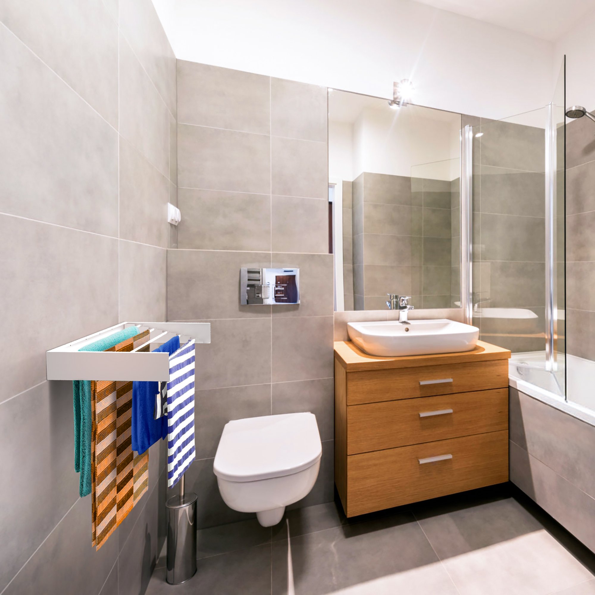 Urban Nouk LuxeDry Duvara Monte Estetik ve Pratik Dayanıklı Metal Malzemeli Çamaşırlık