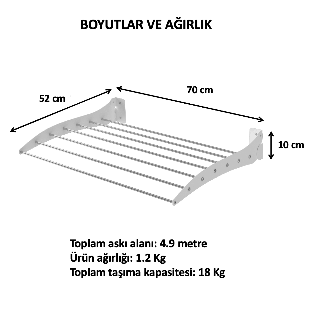Urban Nouk QuickDry Duvara Monte Pratik Çamaşır Askısı