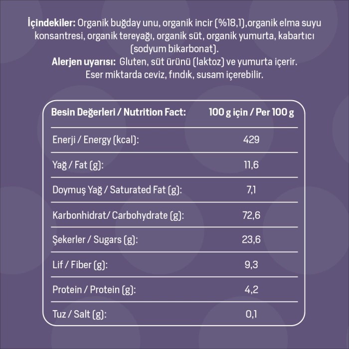 Organik İncirli Kurabiye 55 g