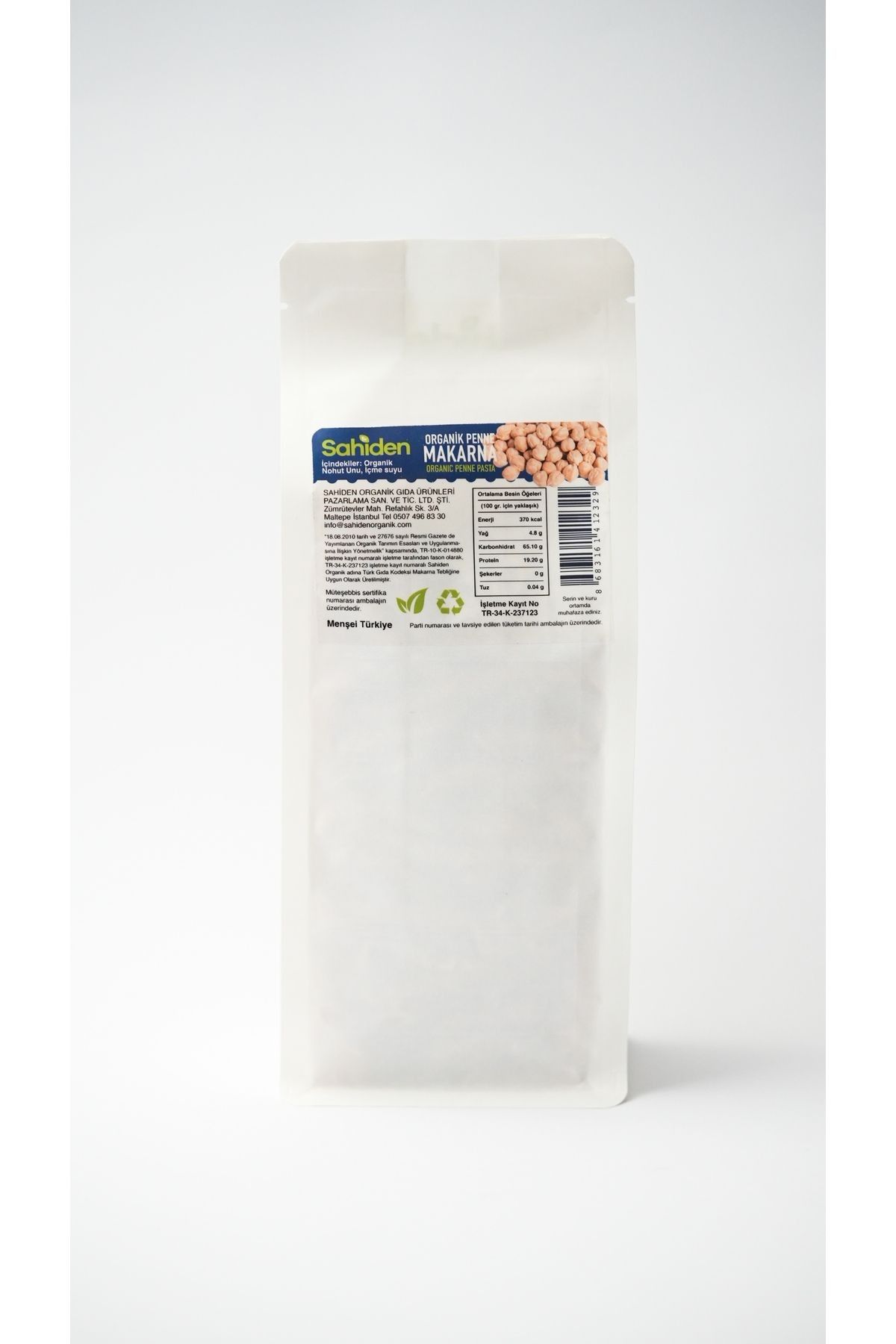 Organik Penne Vegan Nohut Tahıl Makarnası - 350 gr