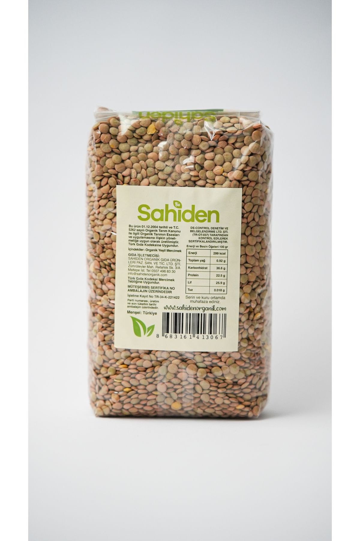ORGANİK YEŞİL MERCİMEK - 1 KG