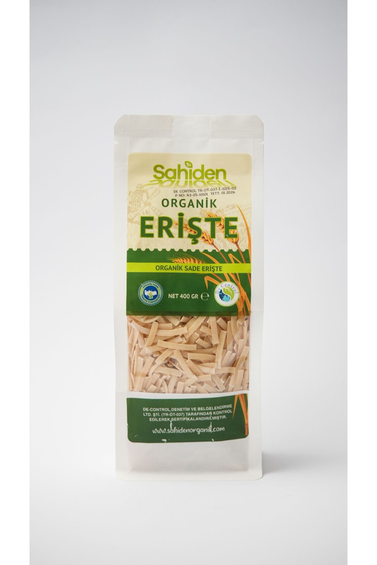 ORGANİK SADE ERİŞTE - 400 GR