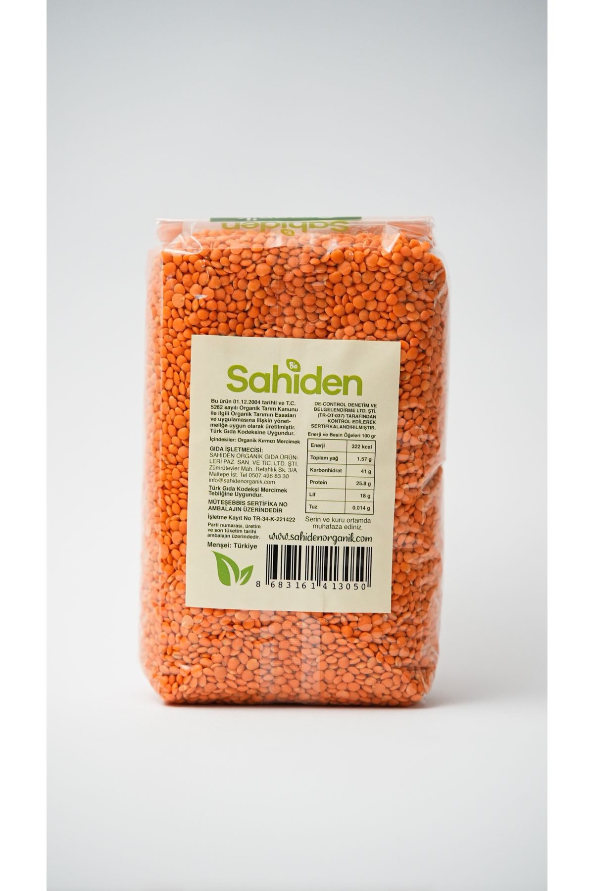 ORGANİK KIRMIZI MERCİMEK - 1 KG