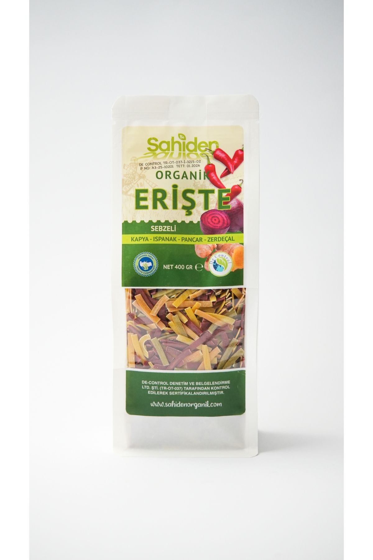 ORGANİK SEBZELİ ERİŞTE - 400 GR