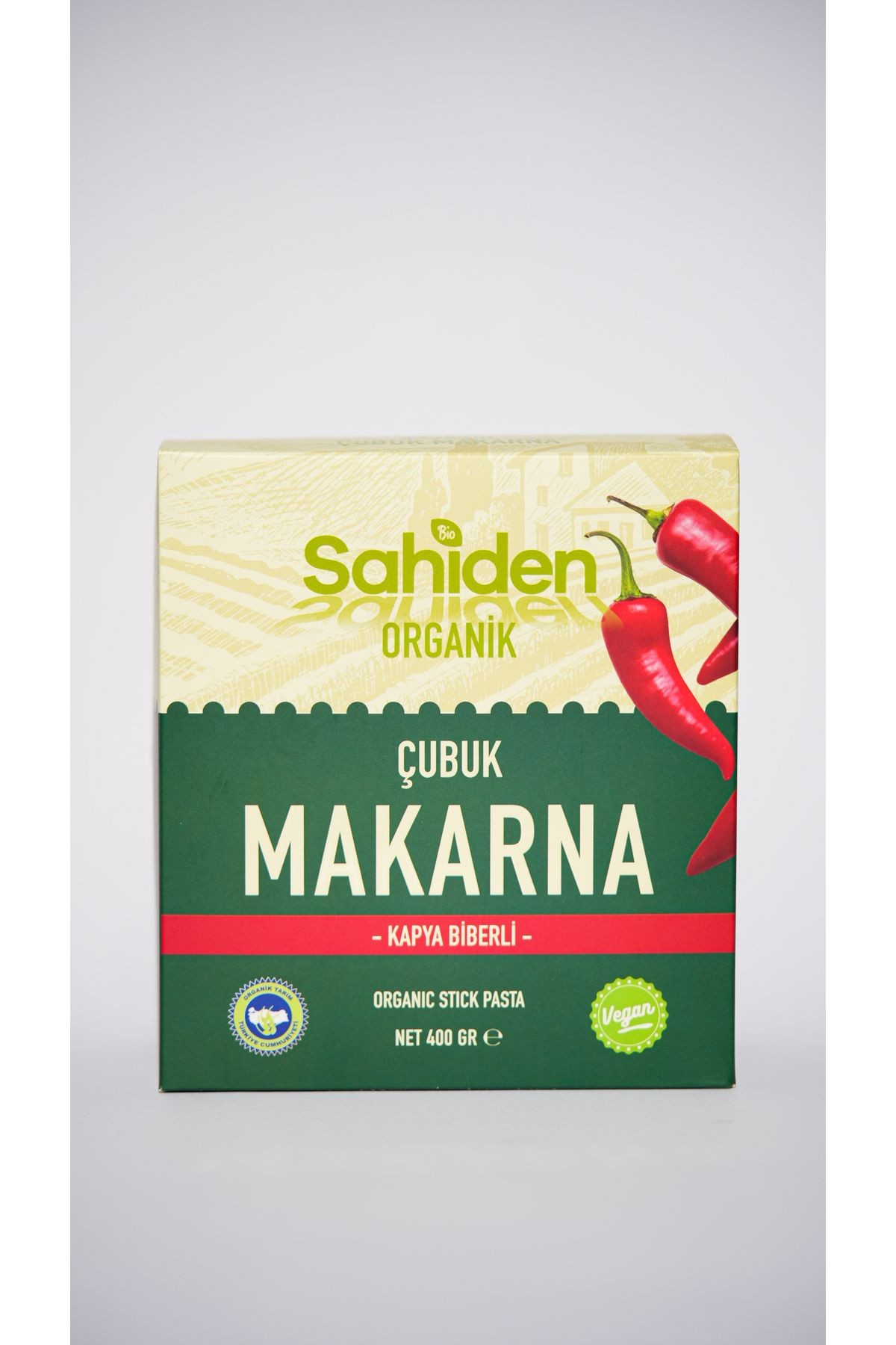 Organik Çubuk Makarna Vegan Kapya Biberli - 400 gr