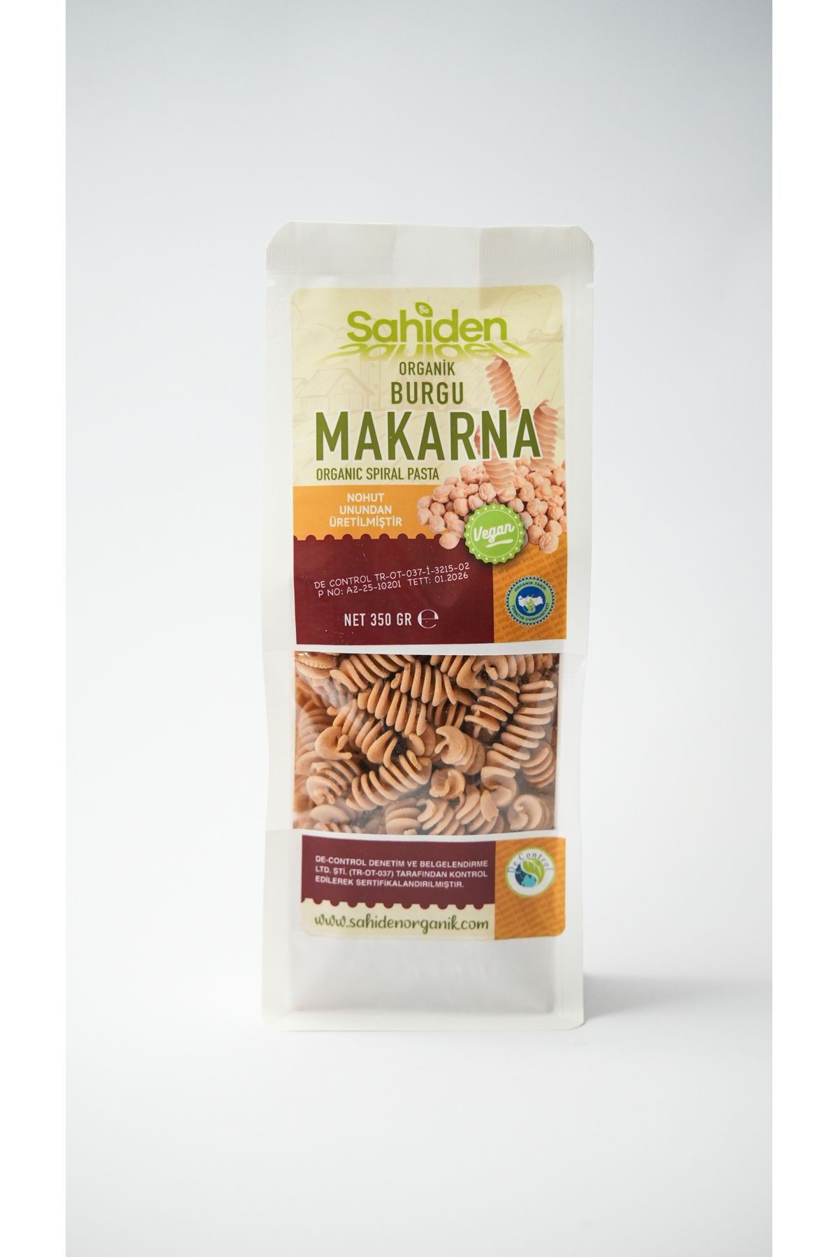 Organik Burgu Vegan Nohut Tahıl Makarnası - 350 gr